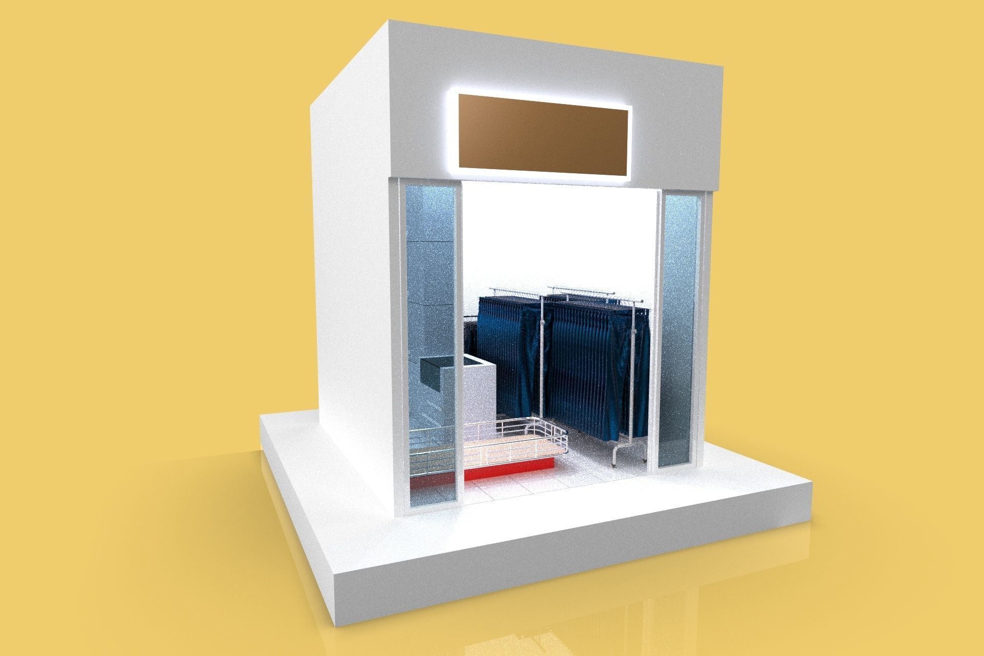 DRESS CLOTH SHOP STORE BOUTIQUE INTERIOR ROOM 3D model_6