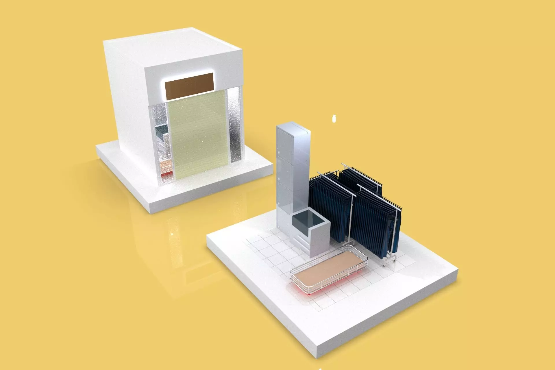 DRESS CLOTH SHOP STORE BOUTIQUE INTERIOR ROOM 3D model_0