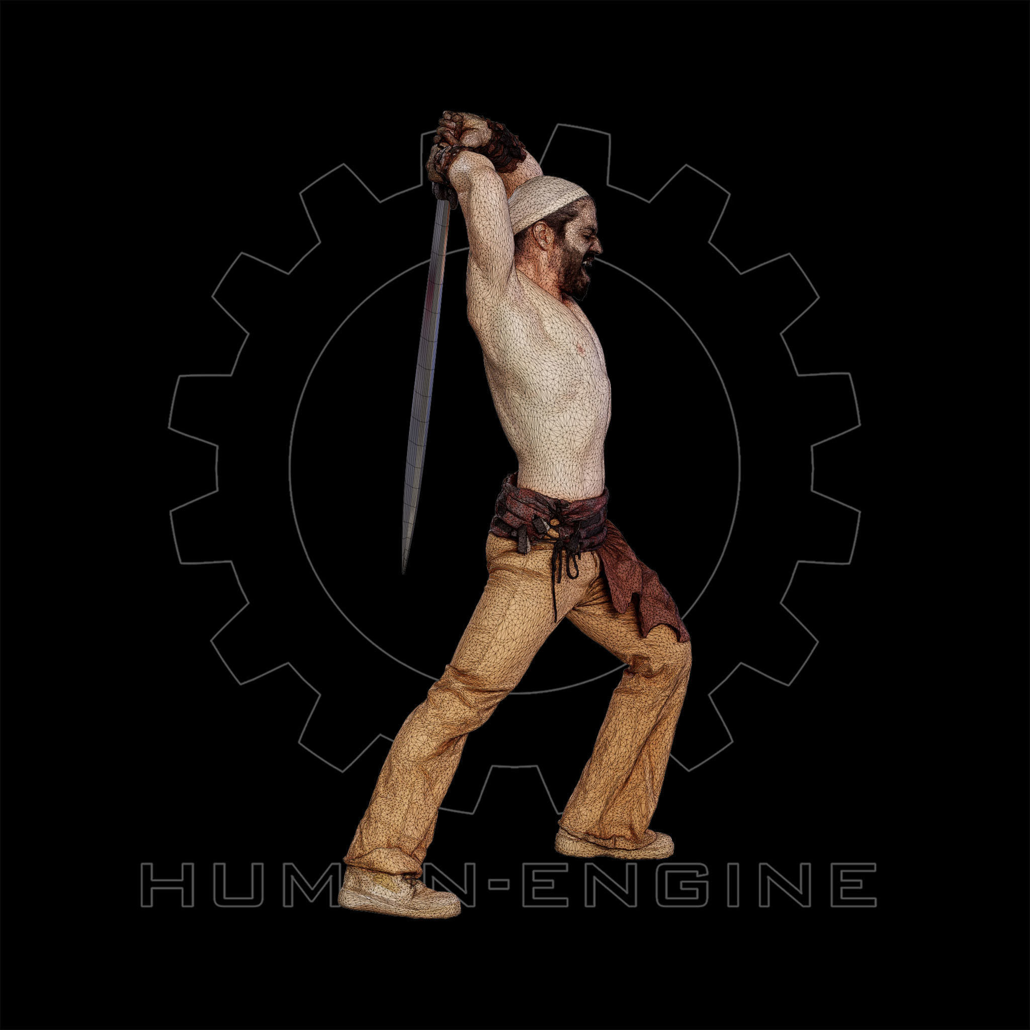 Male Scan - Victor Sword Pose 216 3D model_6