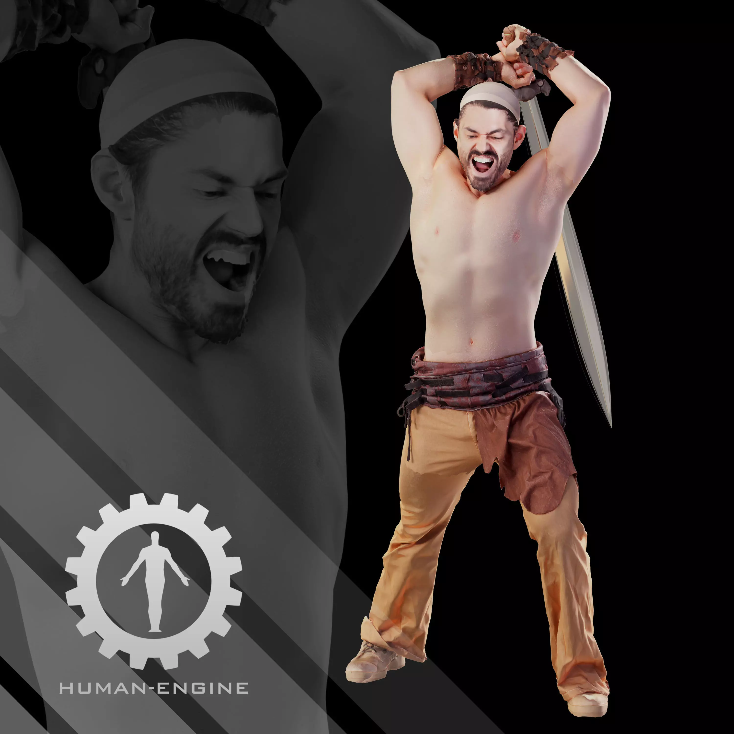 Male Scan - Victor Sword Pose 216 3D model_0