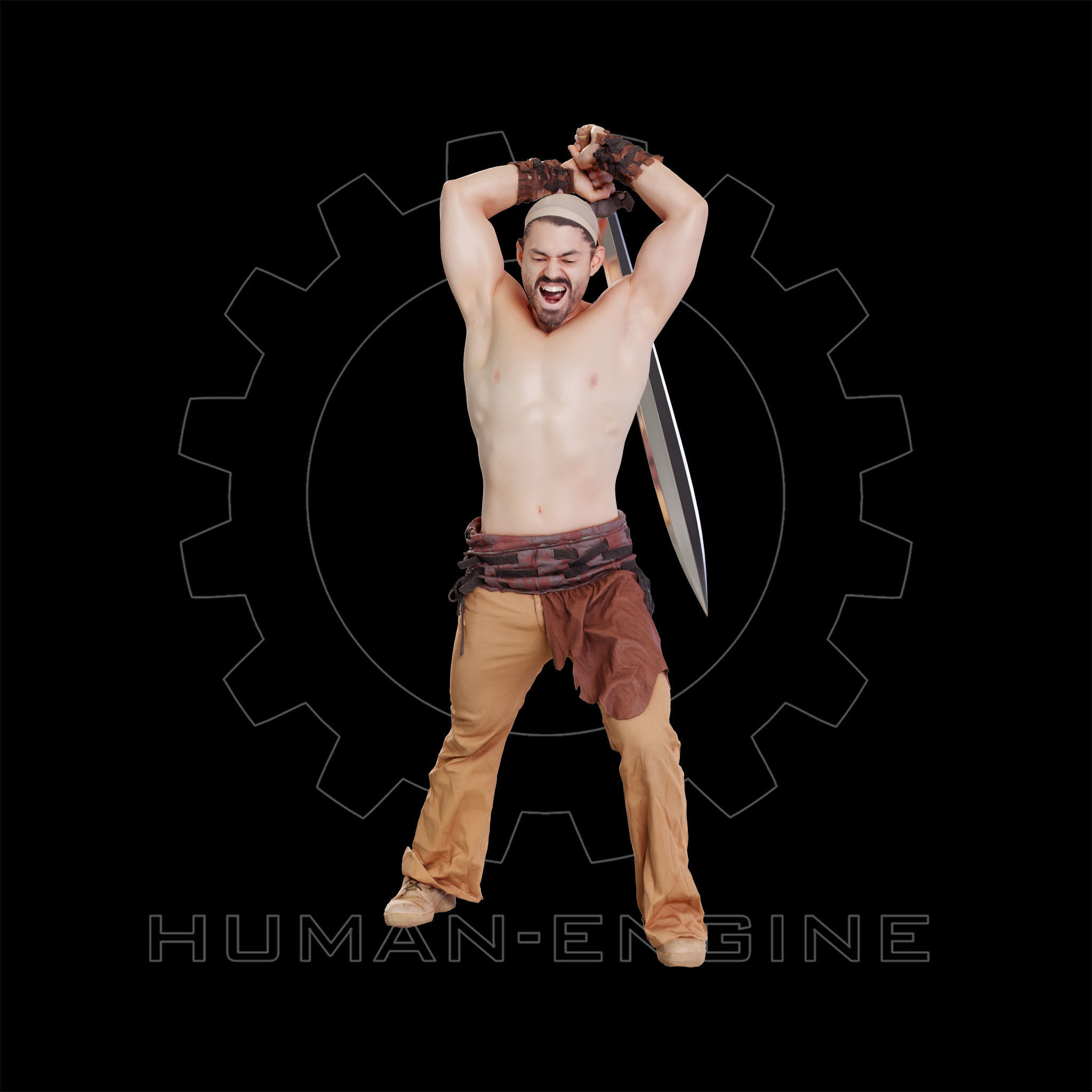 Male Scan - Victor Sword Pose 216 3D model_1