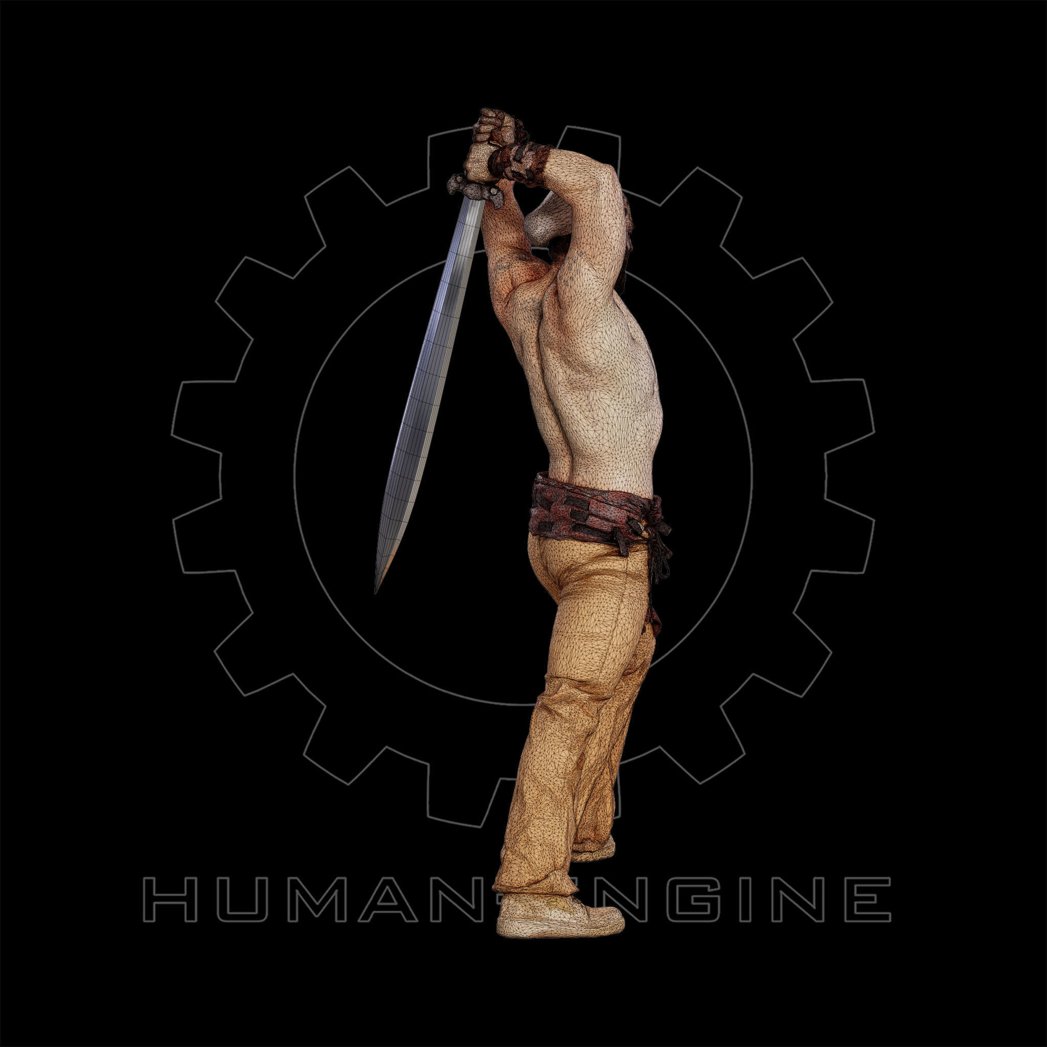 Male Scan - Victor Sword Pose 216 3D model_8