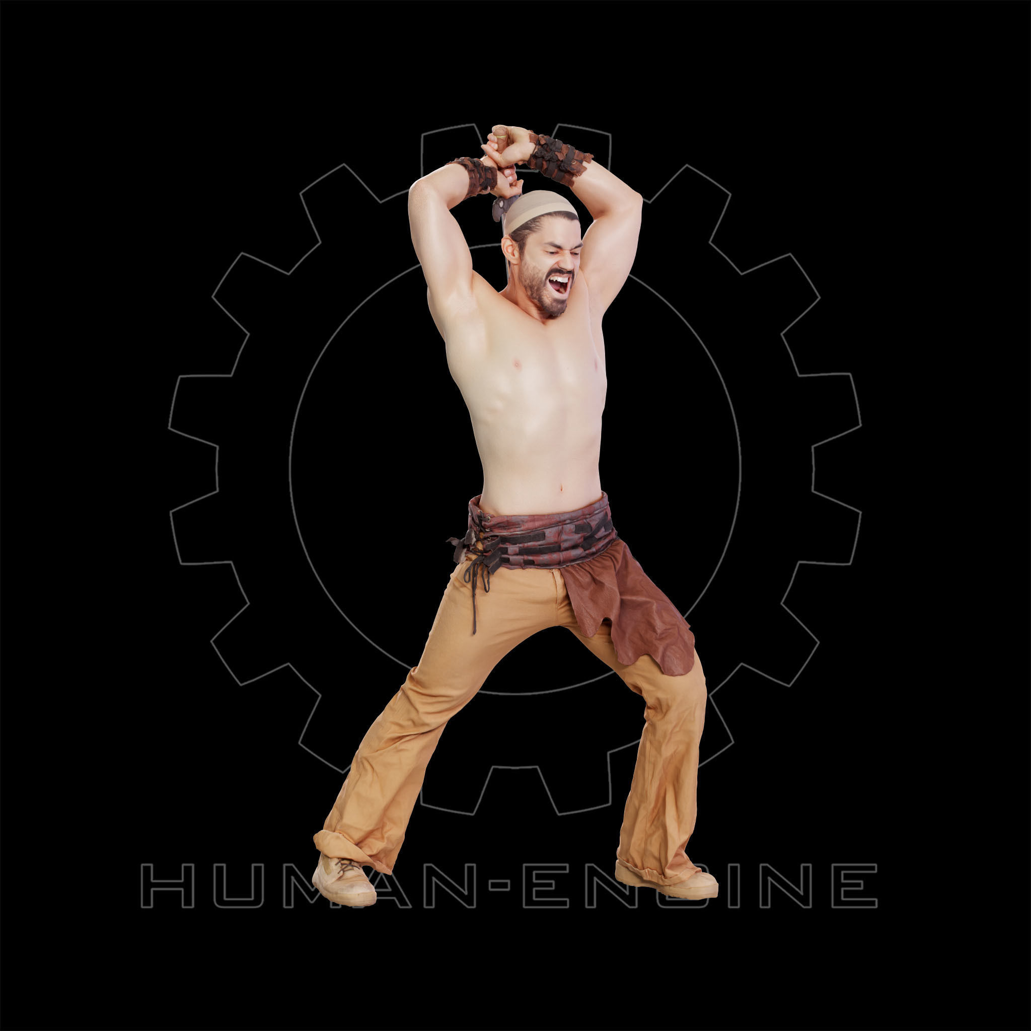 Male Scan - Victor Sword Pose 216 3D model_3