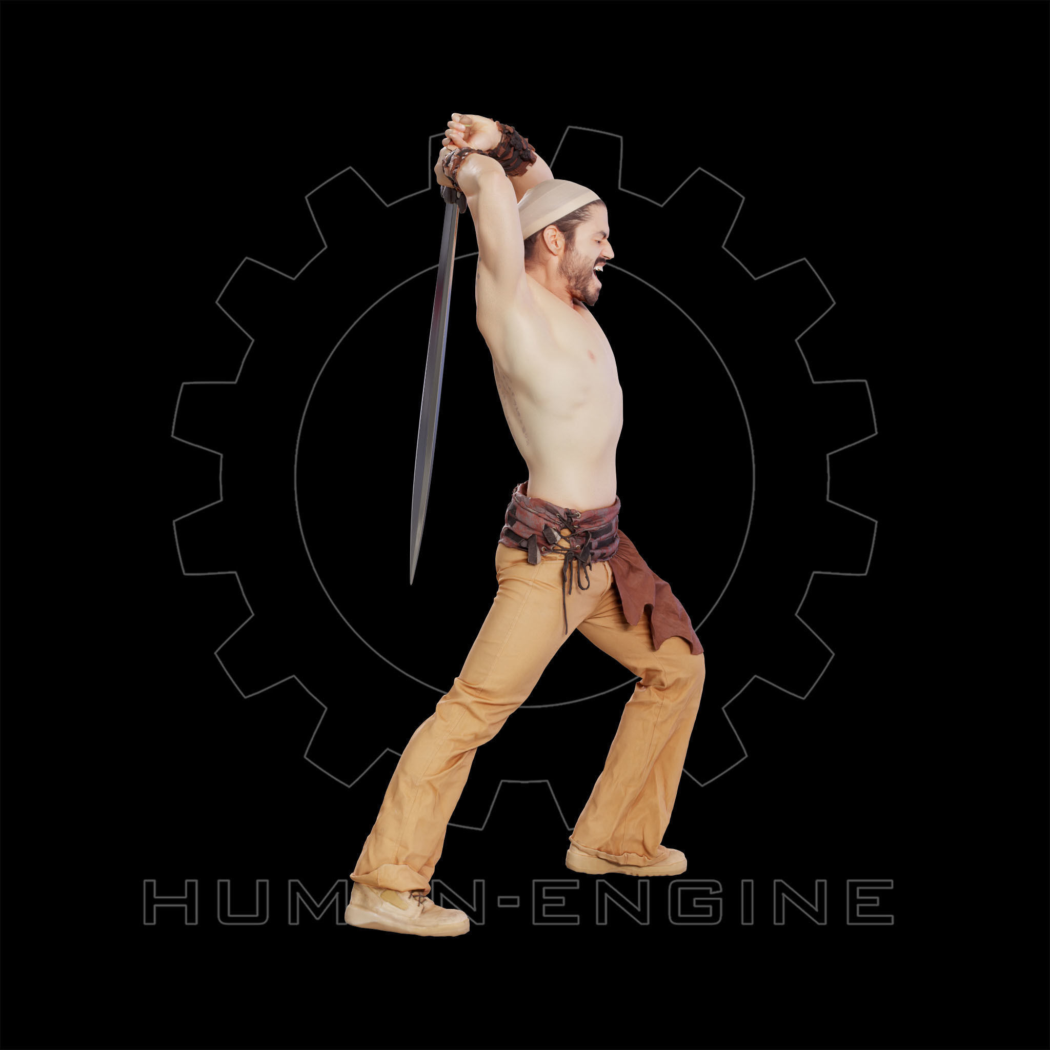 Male Scan - Victor Sword Pose 216 3D model_5