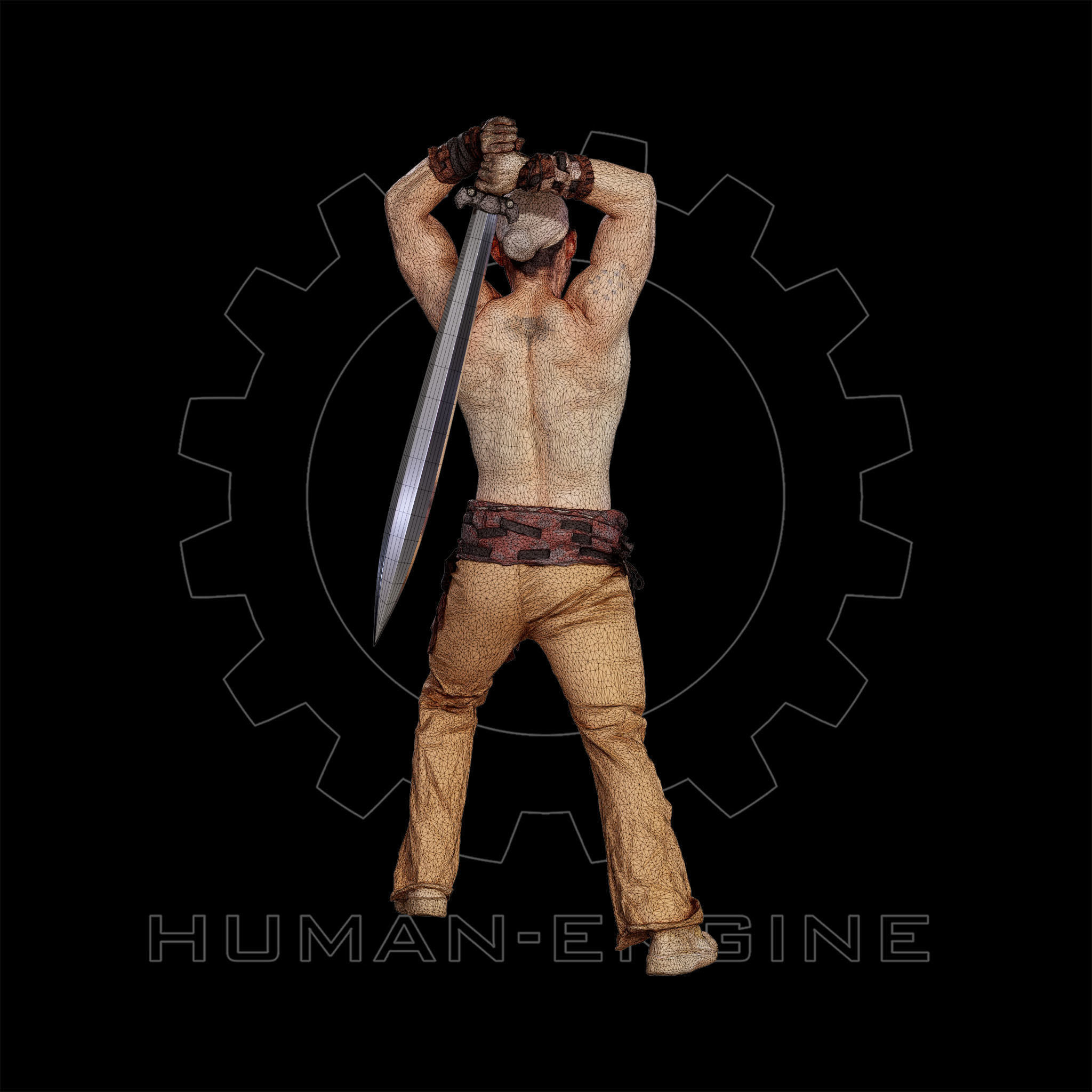 Male Scan - Victor Sword Pose 216 3D model_10