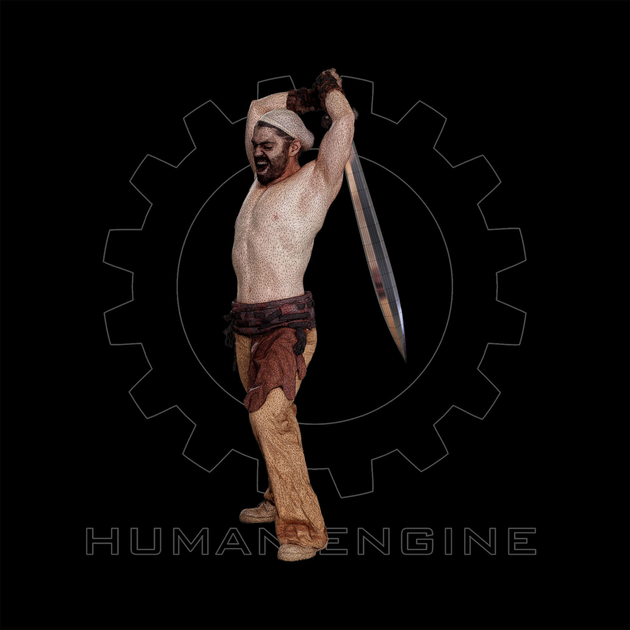 Male Scan - Victor Sword Pose 216 3D model_16