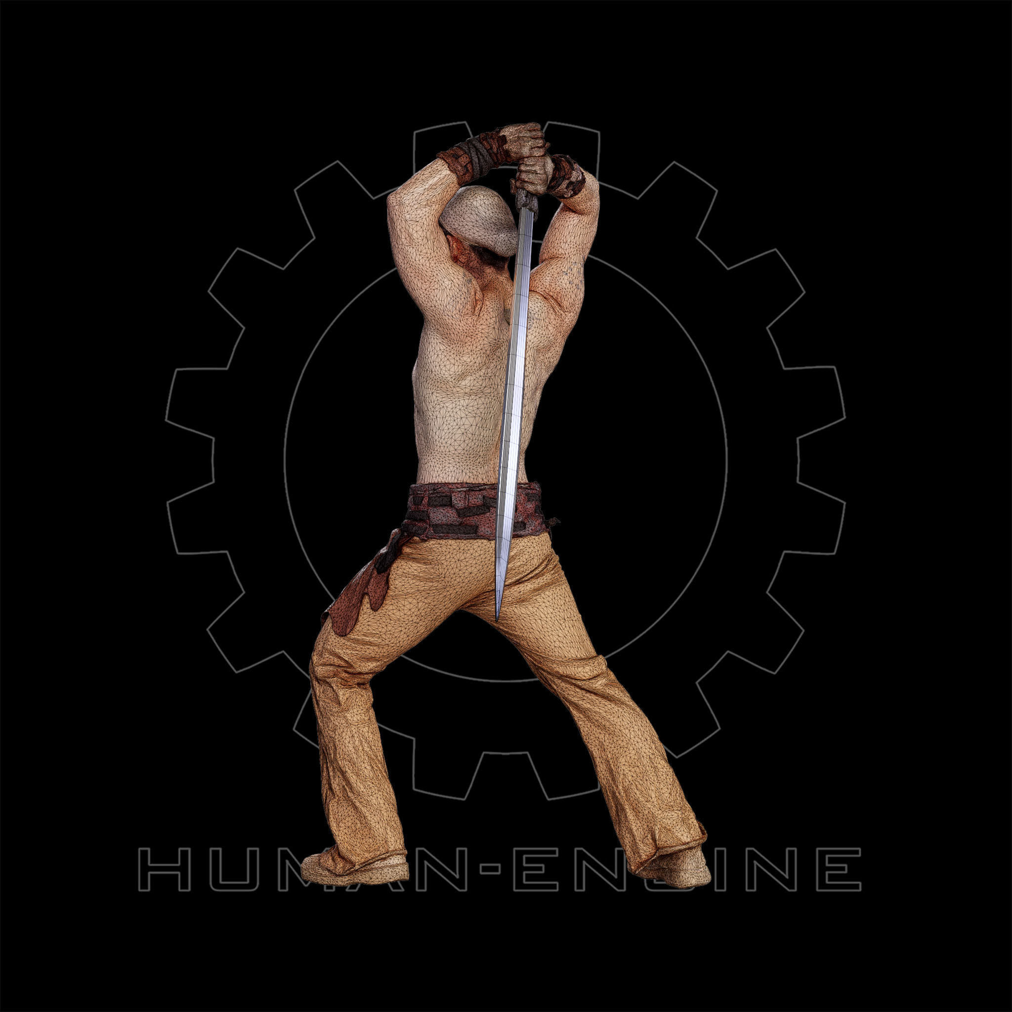 Male Scan - Victor Sword Pose 216 3D model_12