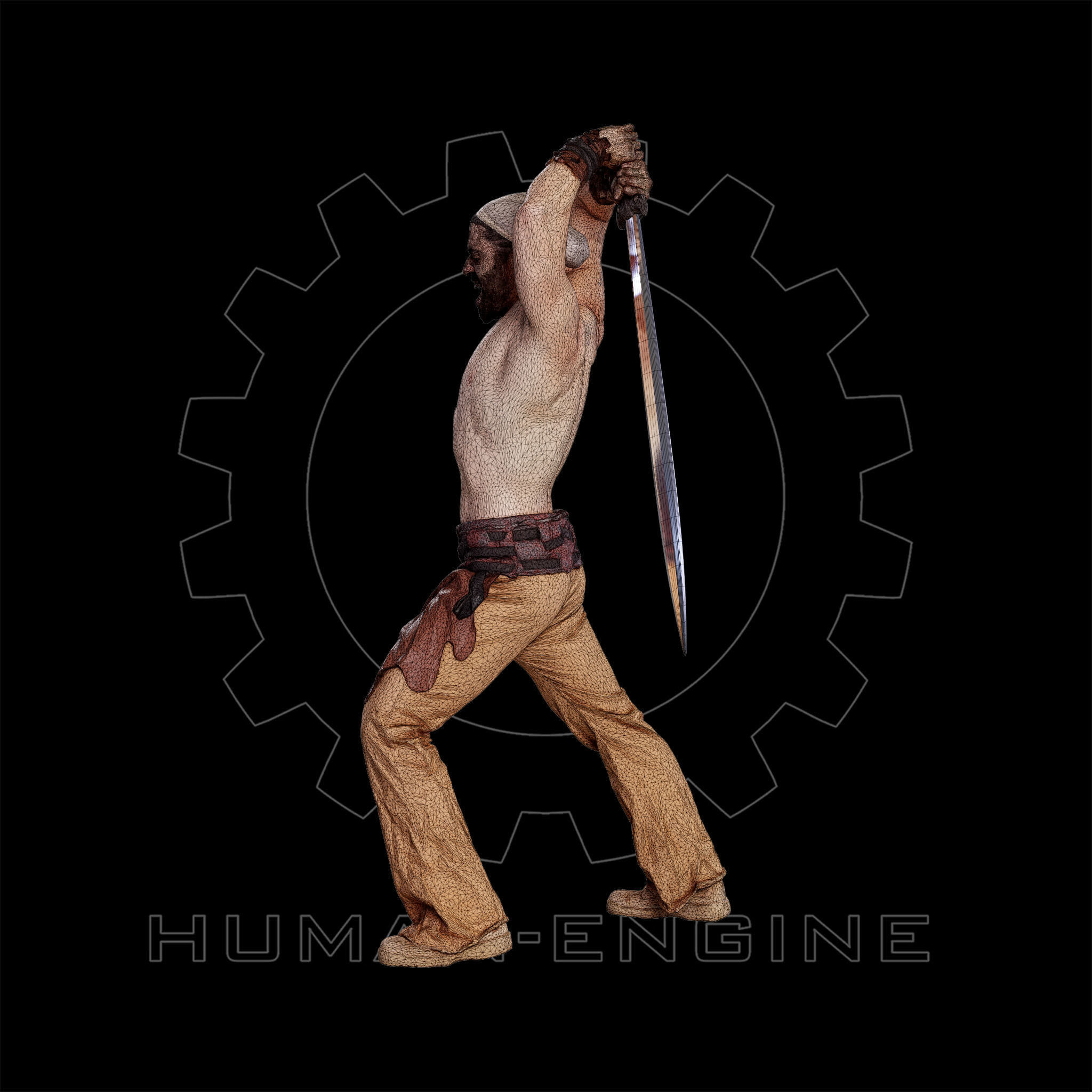 Male Scan - Victor Sword Pose 216 3D model_14