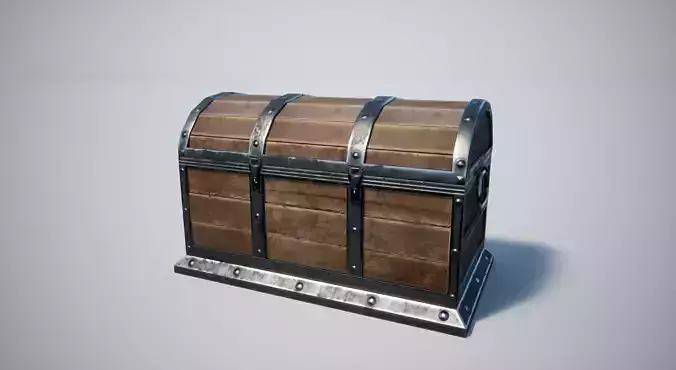 Medieval Chest Low-poly 3D model