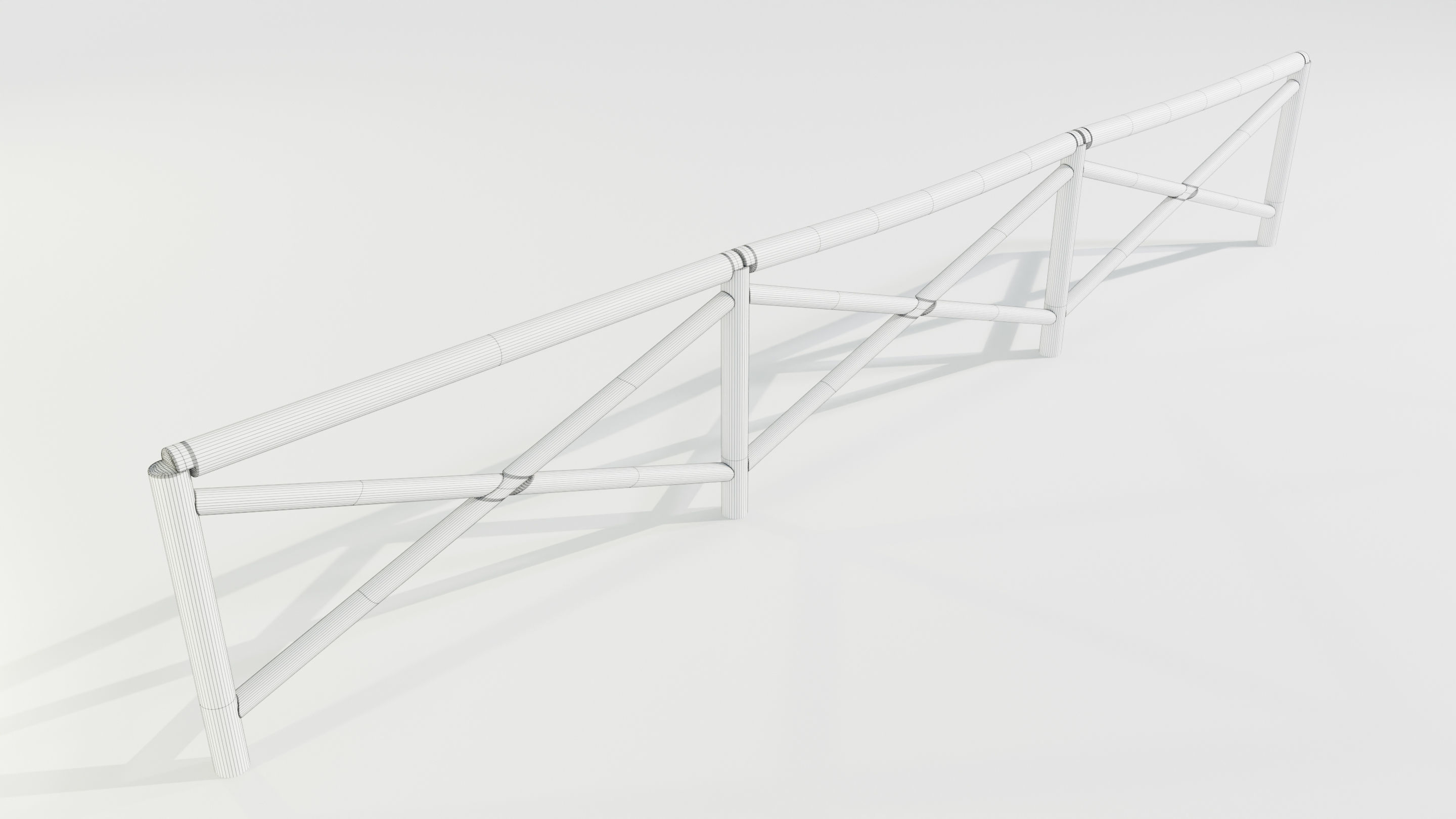 Wooden Fence 3D model_12