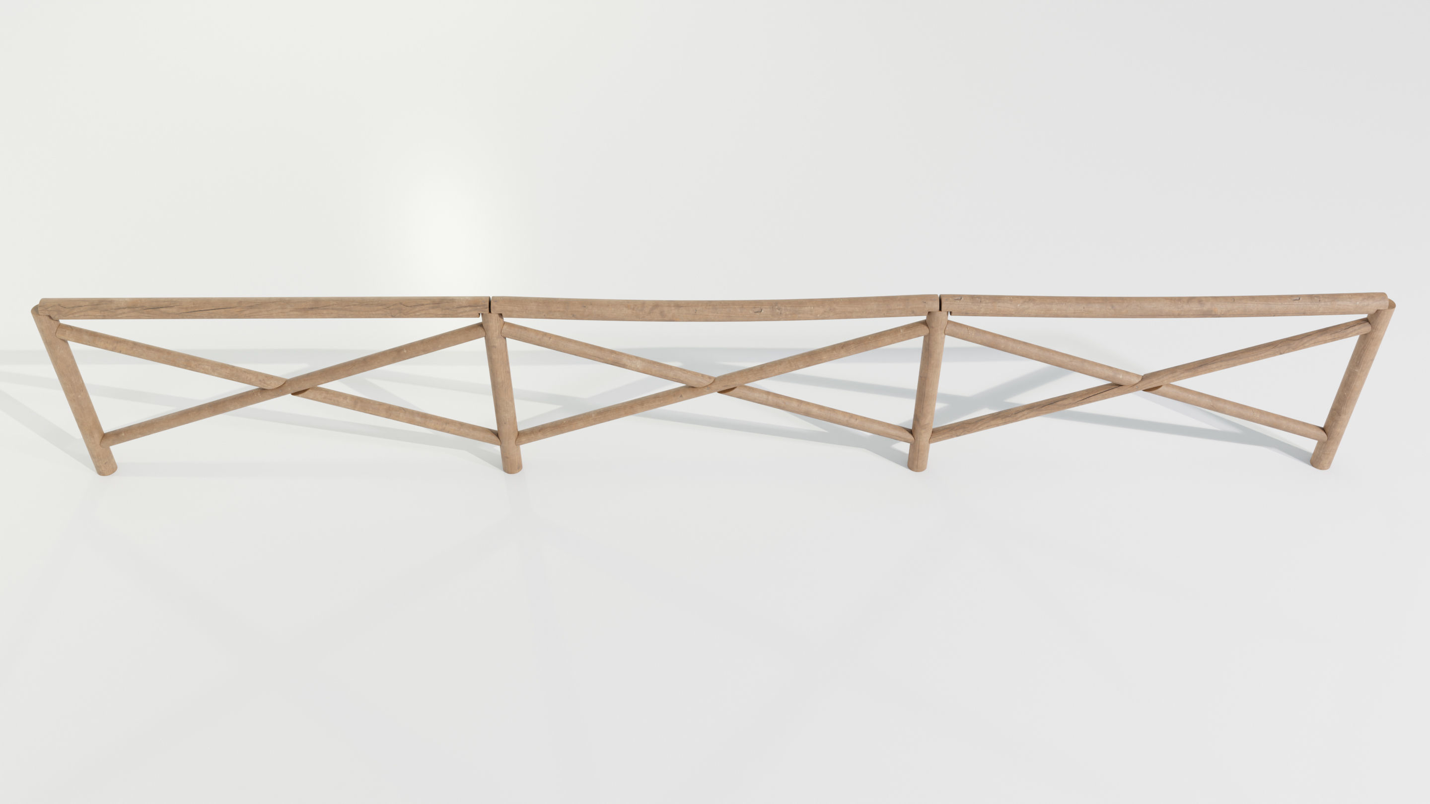 Wooden Fence 3D model_10