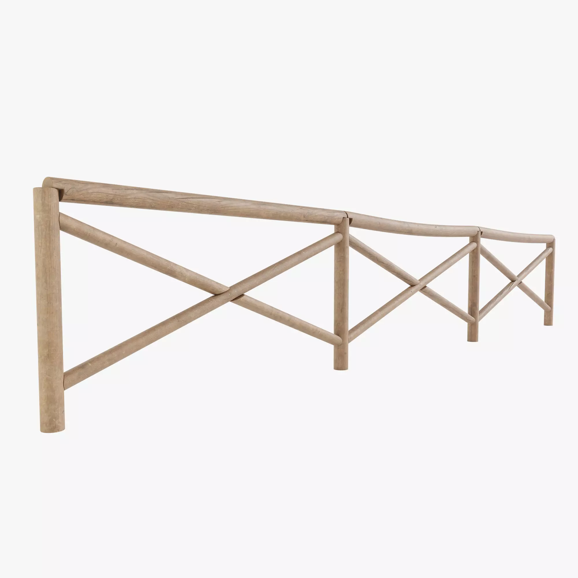 Wooden Fence 3D model_0