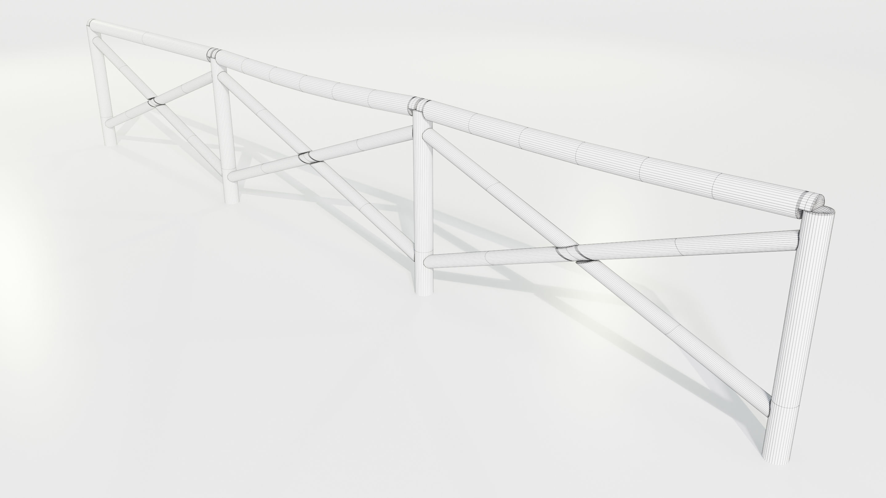 Wooden Fence 3D model_13