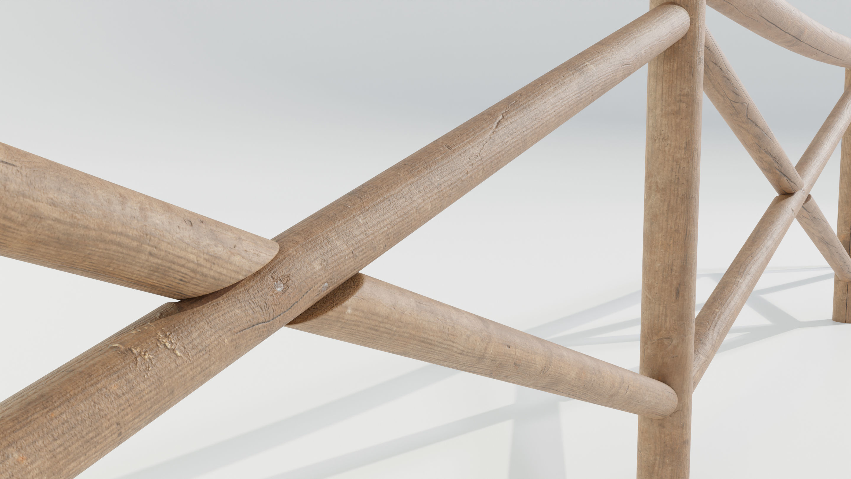 Wooden Fence 3D model_7