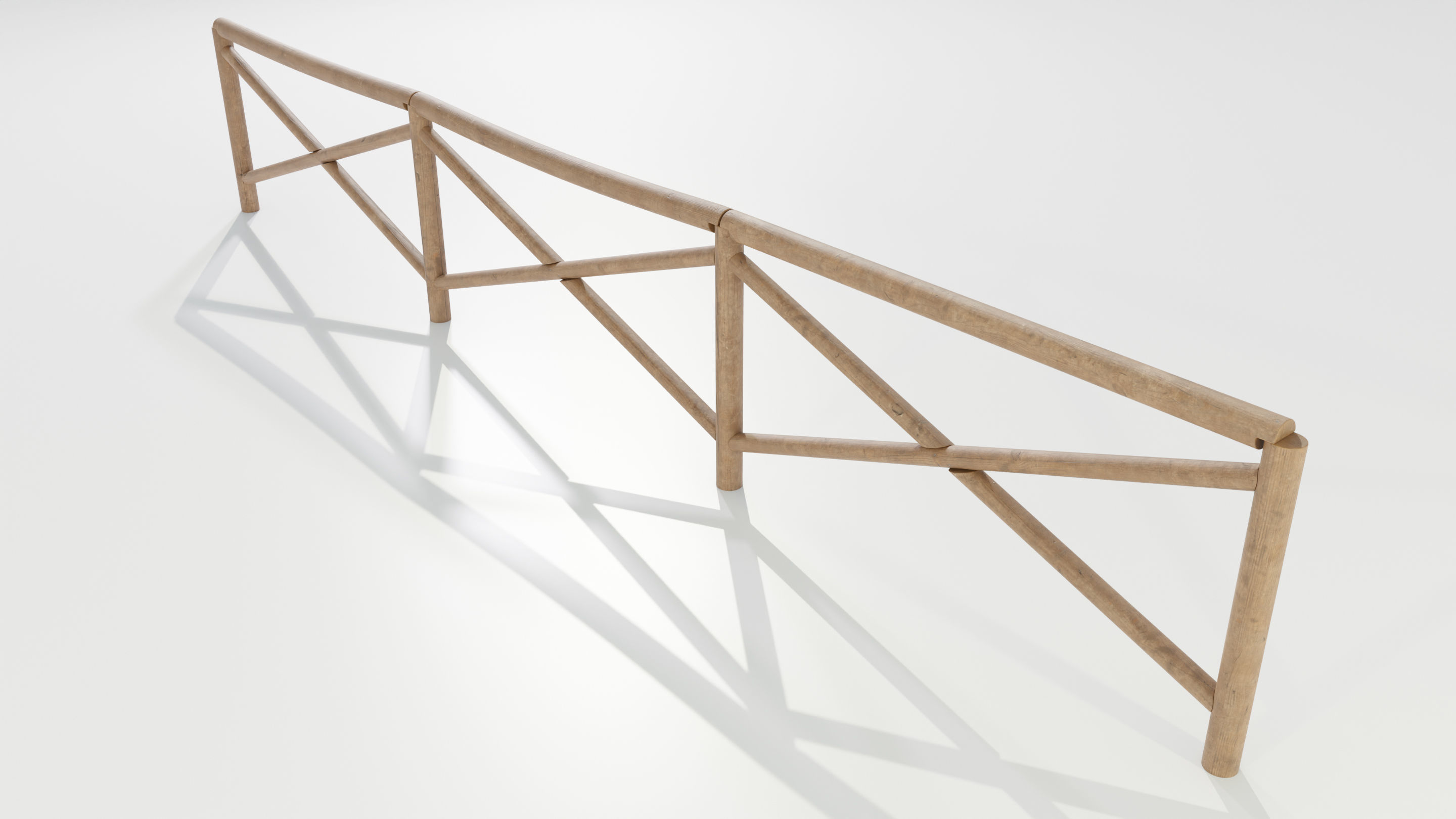 Wooden Fence 3D model_5