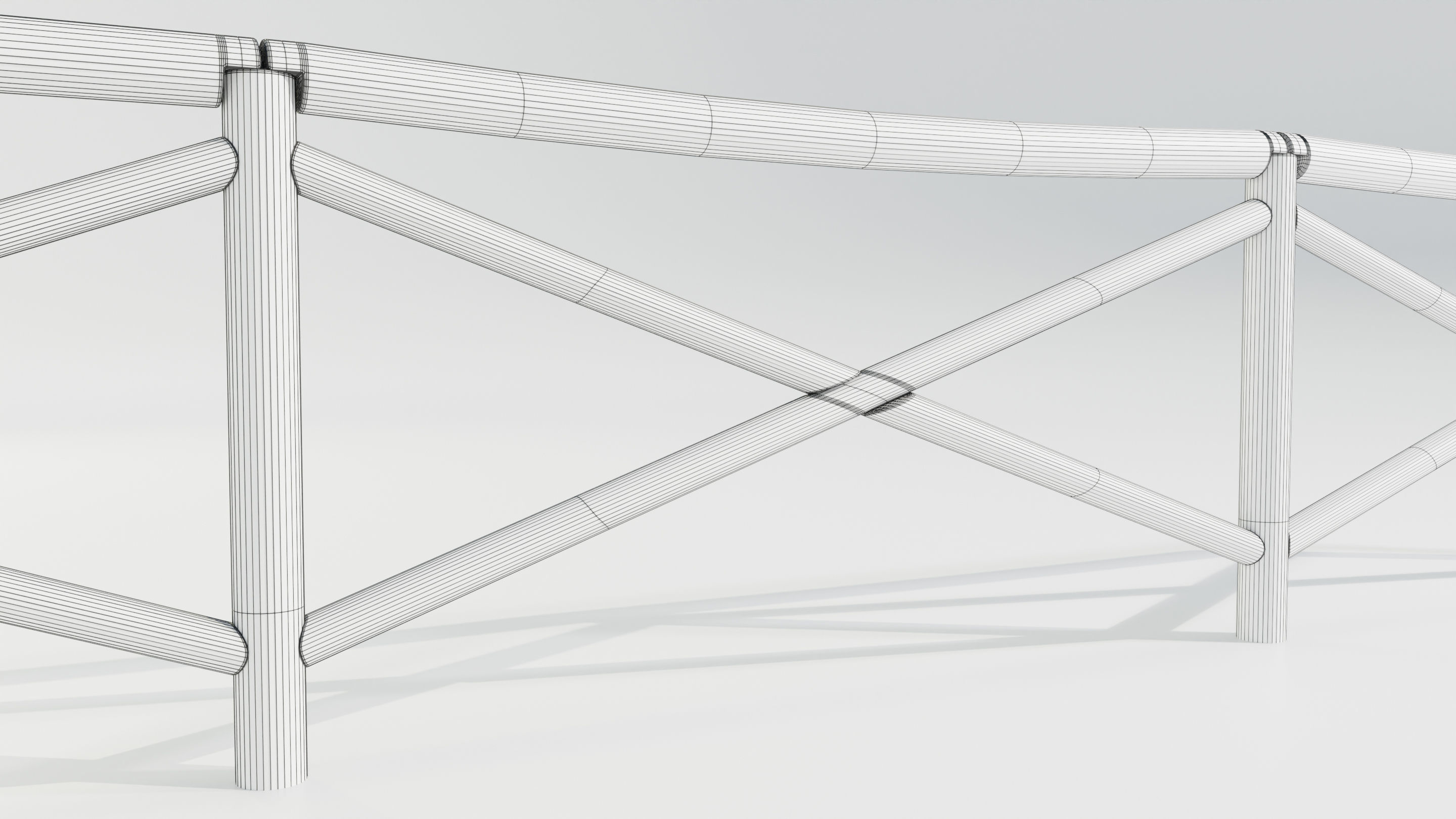 Wooden Fence 3D model_19