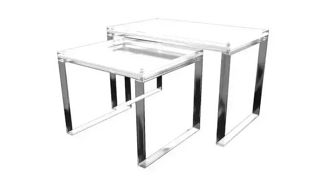 Glass Nesting Tables Low-poly 3D model