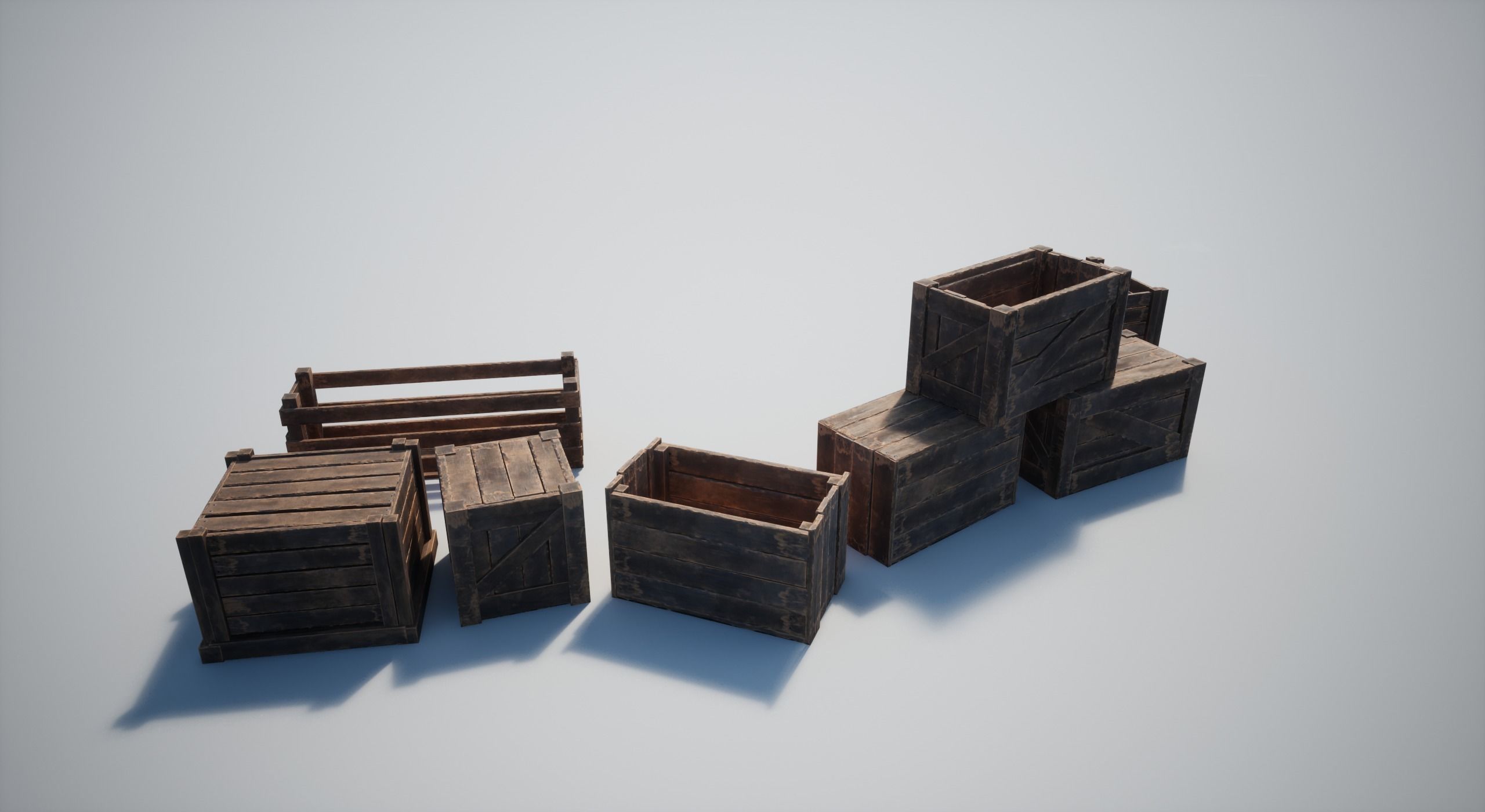 Wooden Crates Low-poly 3D model_30