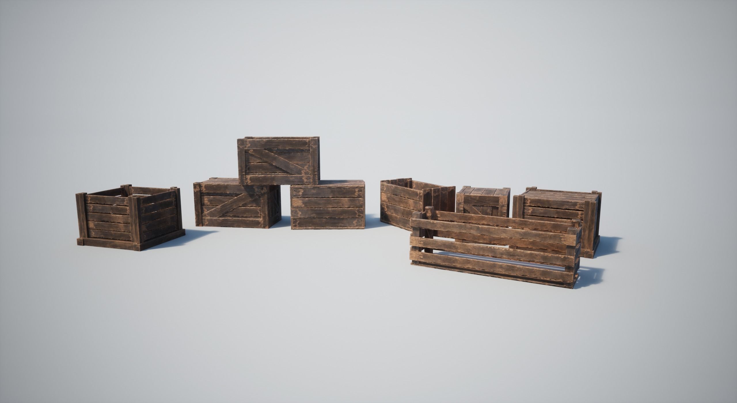 Wooden Crates Low-poly 3D model_31