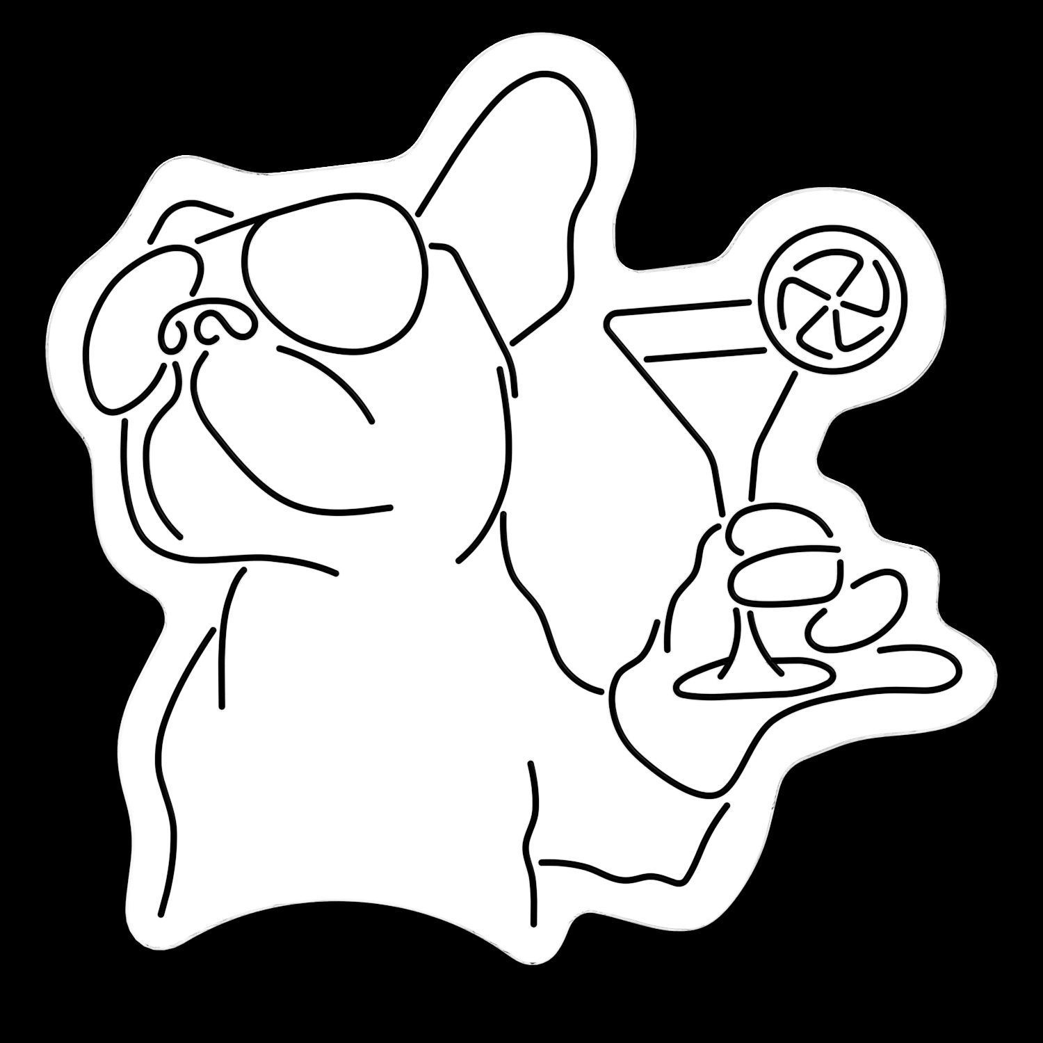 French Bulldog Cocktail Neon Sign 3D model_3