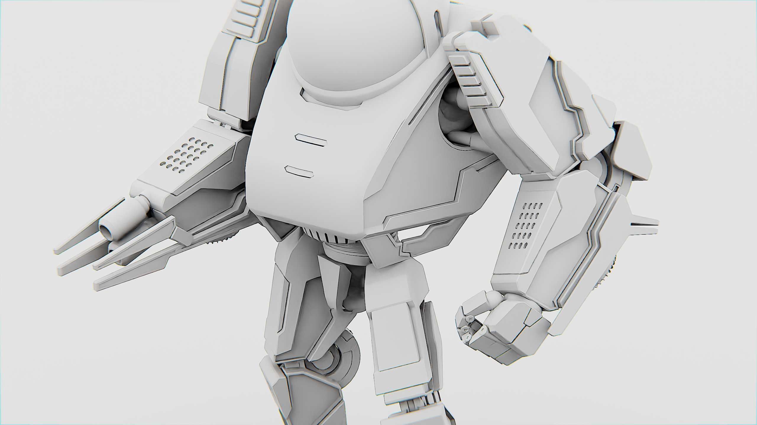 BATTLE DROID S-200 Rigged for Unreal Engine - Unity - MIXAMO 3D model_34