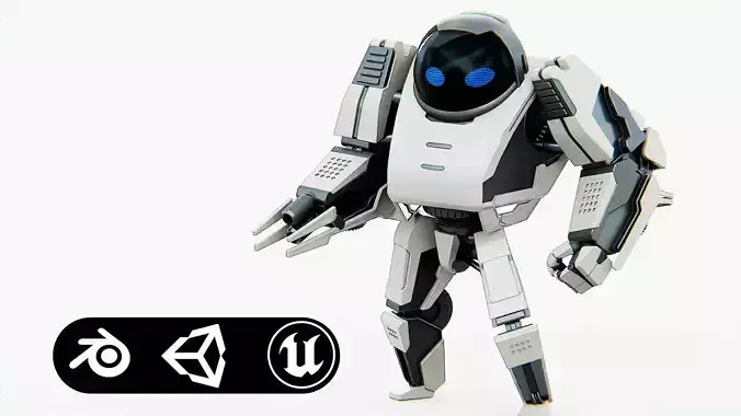 BATTLE DROID S-200 Rigged for Unreal Engine - Unity - MIXAMO 3D model