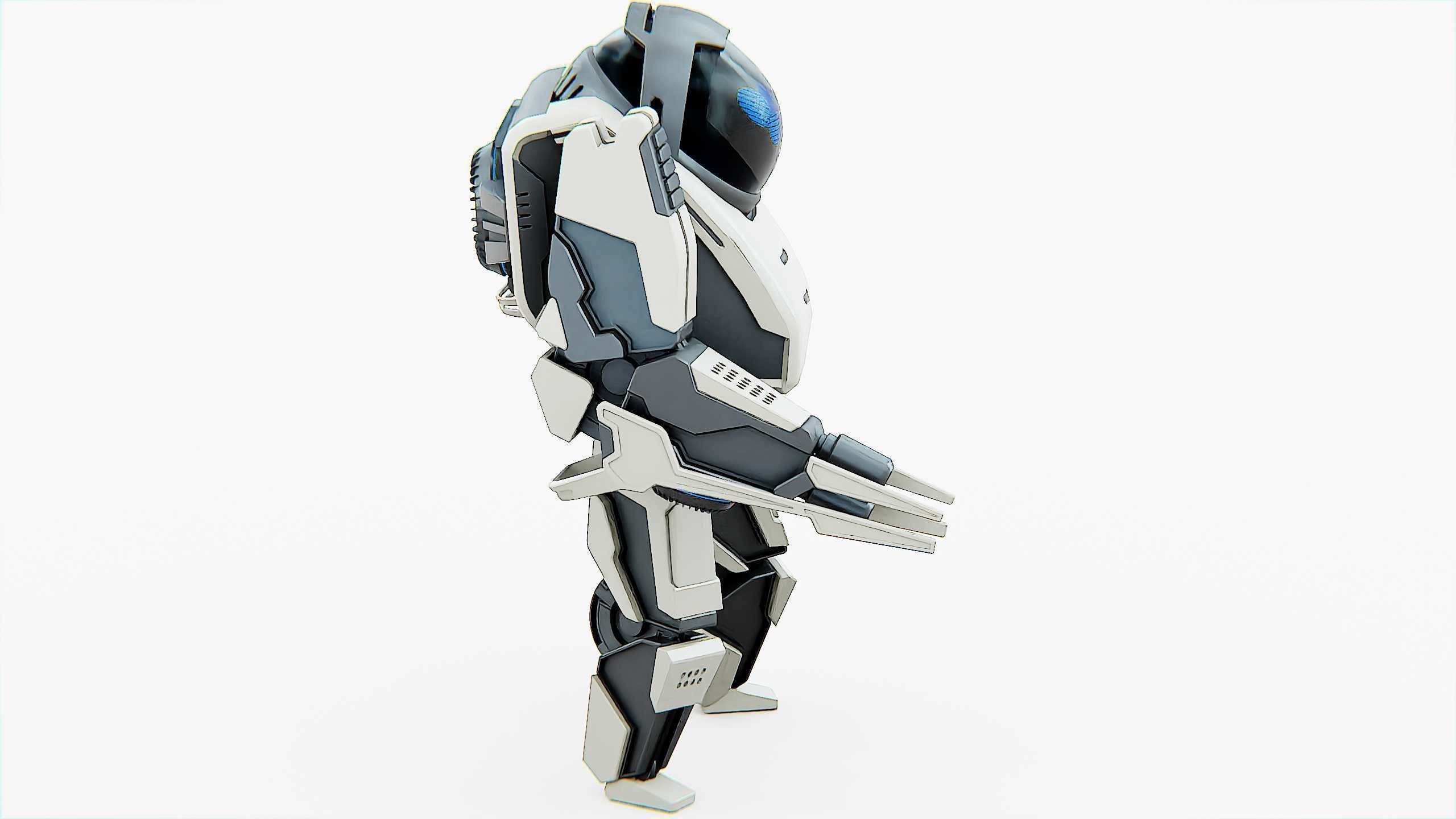 BATTLE DROID S-200 Rigged for Unreal Engine - Unity - MIXAMO 3D model_7