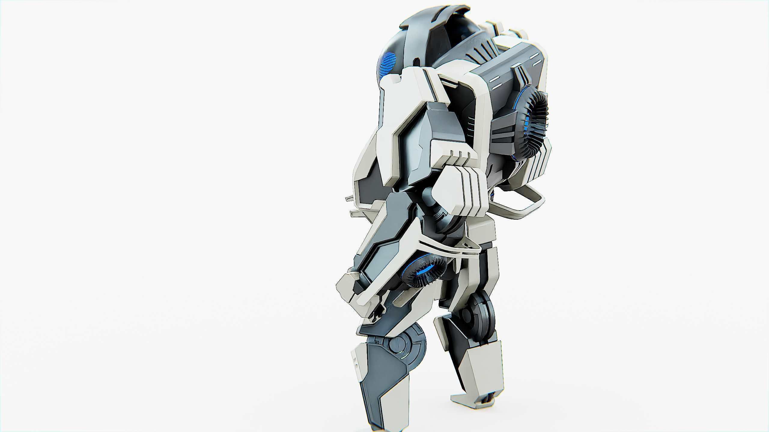 BATTLE DROID S-200 Rigged for Unreal Engine - Unity - MIXAMO 3D model_16