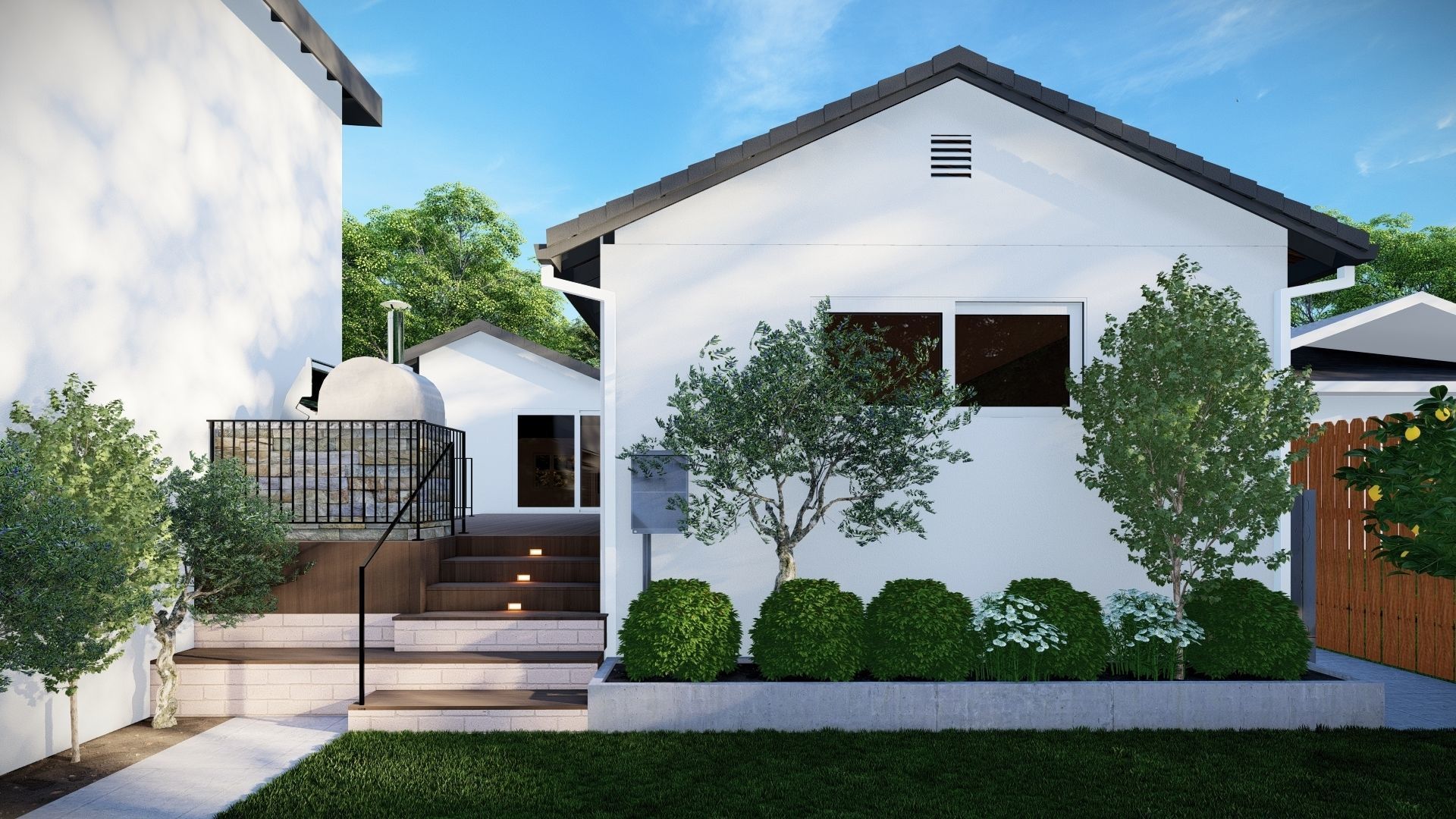 3D Exterior Scene 3D model design garden and landscape 3D  3D model_10
