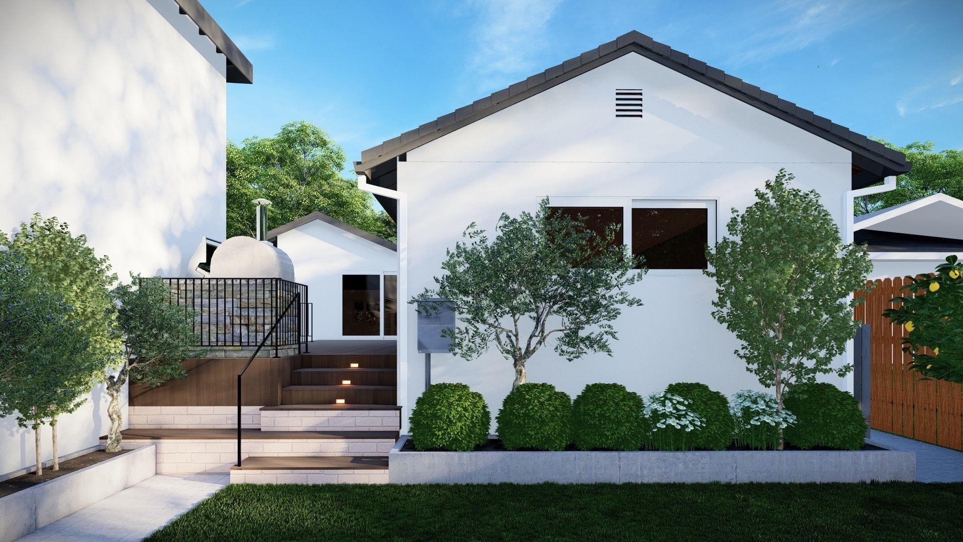 3D Exterior Scene 3D model design garden and landscape 3D  3D model_6