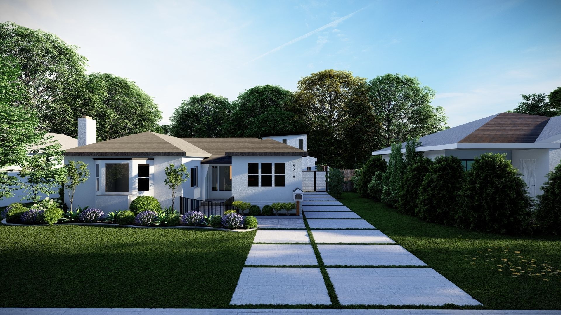 3D Exterior Scene 3D model design garden and landscape 3D  3D model_2