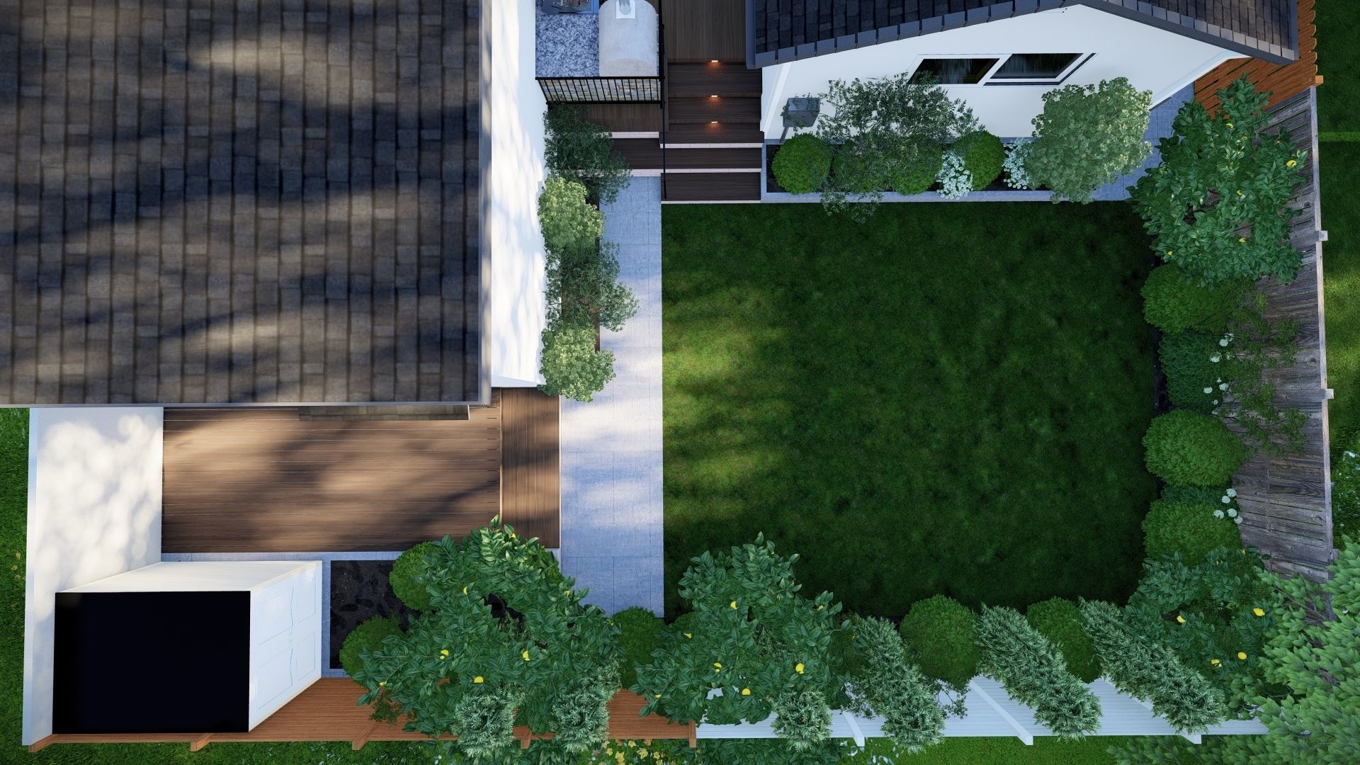 3D Exterior Scene 3D model design garden and landscape 3D  3D model_16