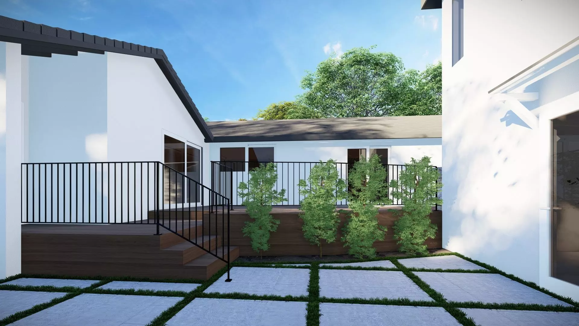 3D Exterior Scene 3D model design garden and landscape 3D  3D model_0