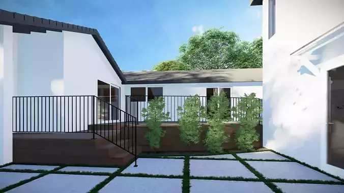 3D Exterior Scene 3D model design garden and landscape 3D  3D model