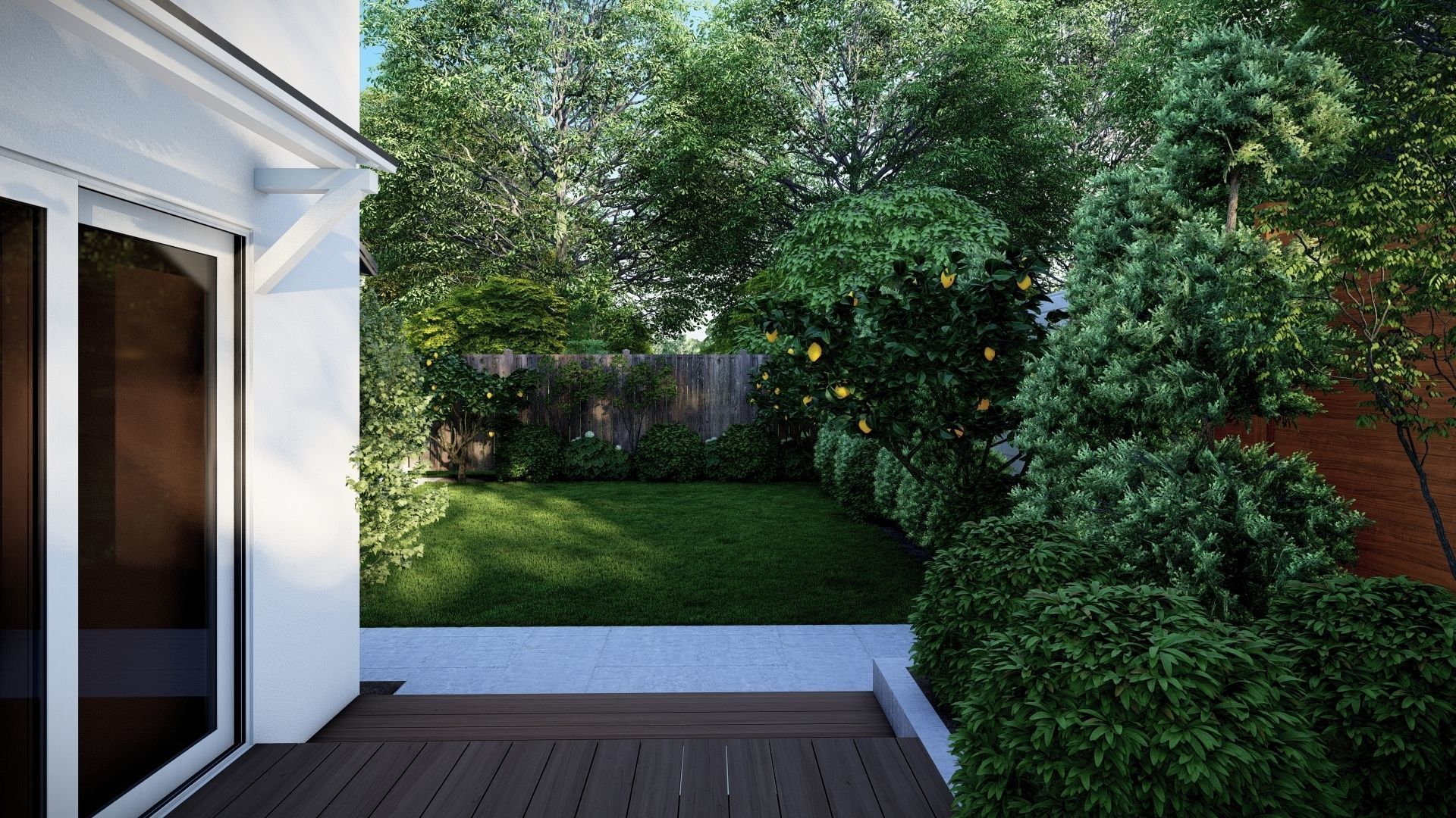 3D Exterior Scene 3D model design garden and landscape 3D  3D model_14
