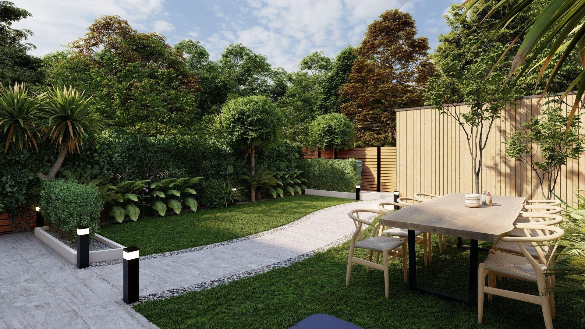 3D Exterior Scene 3D model design garden and landscape 3D  3D model_2