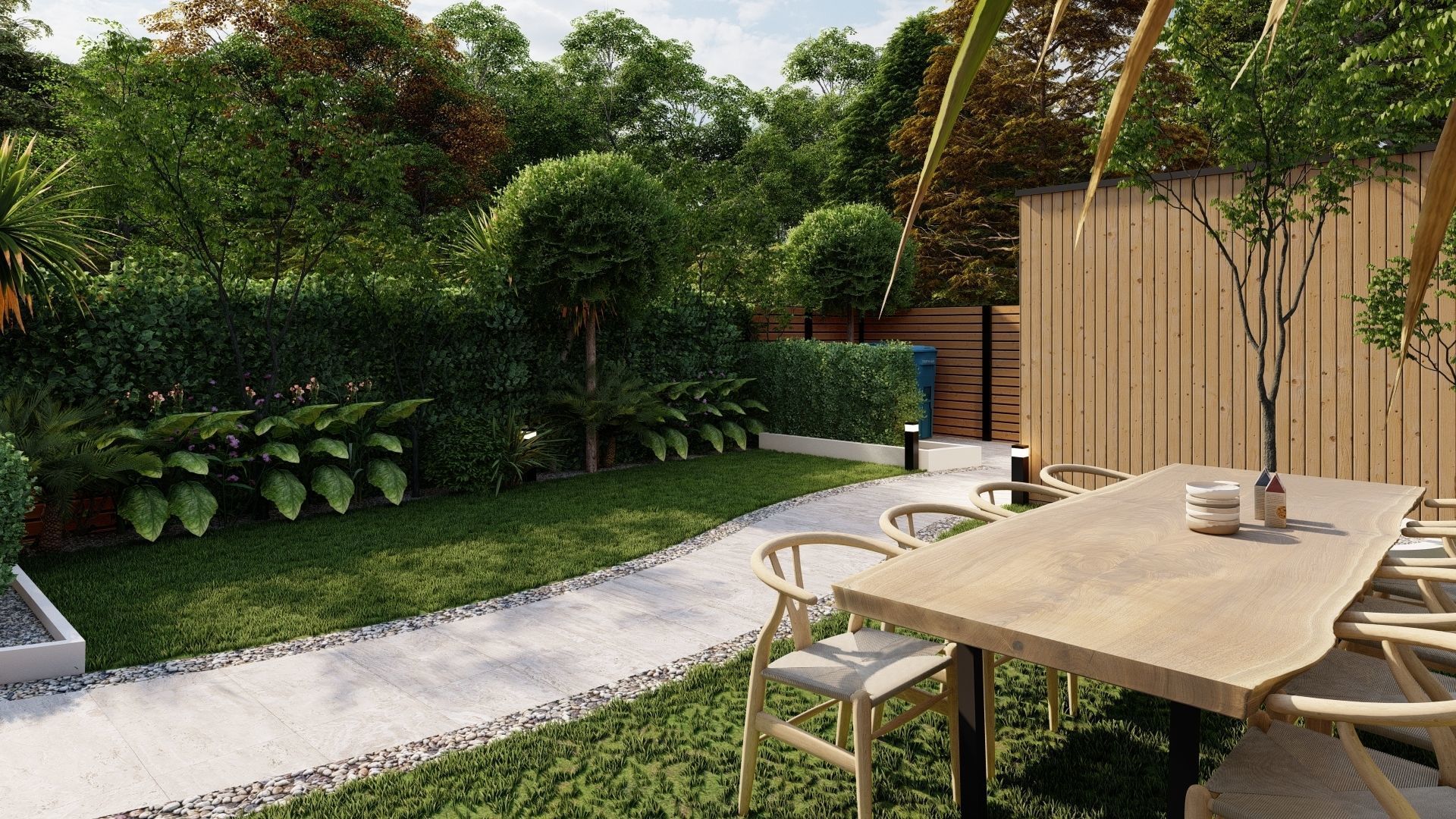 3D Exterior Scene 3D model design garden and landscape 3D  3D model_6