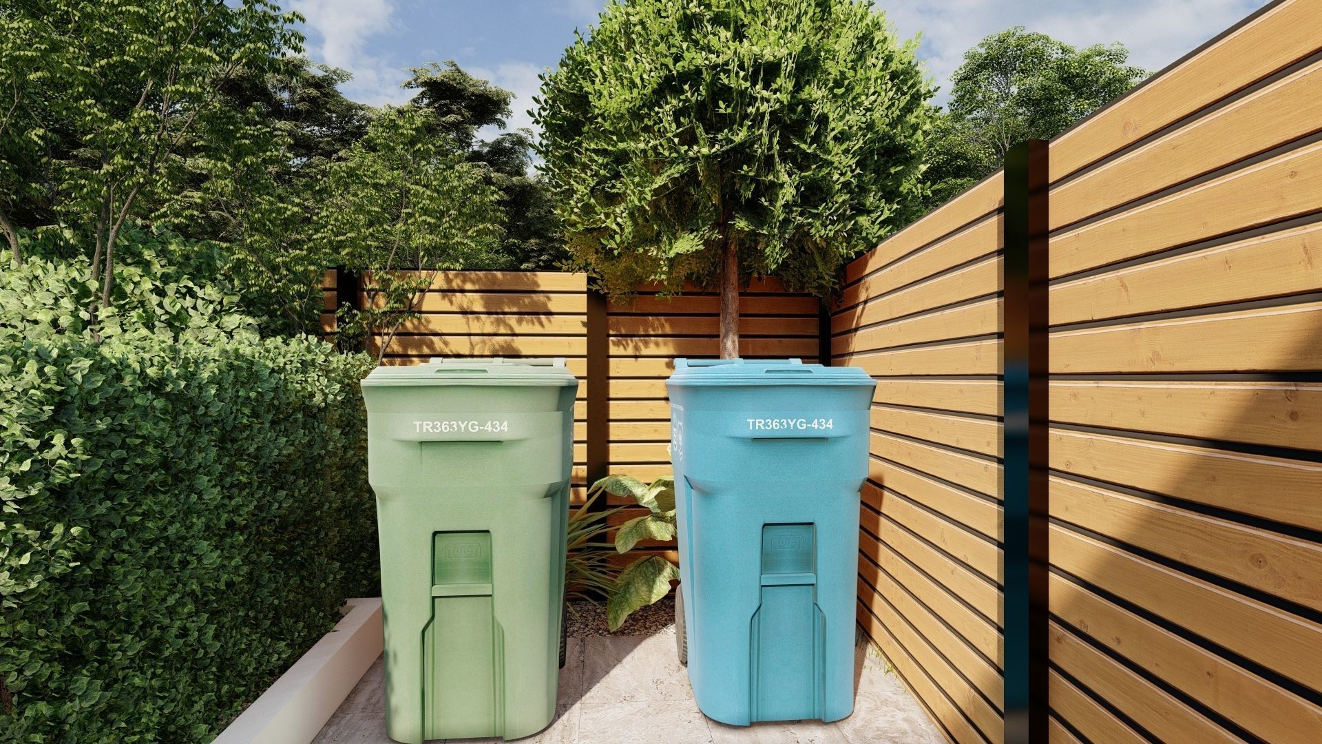 3D Exterior Scene 3D model design garden and landscape 3D  3D model_4