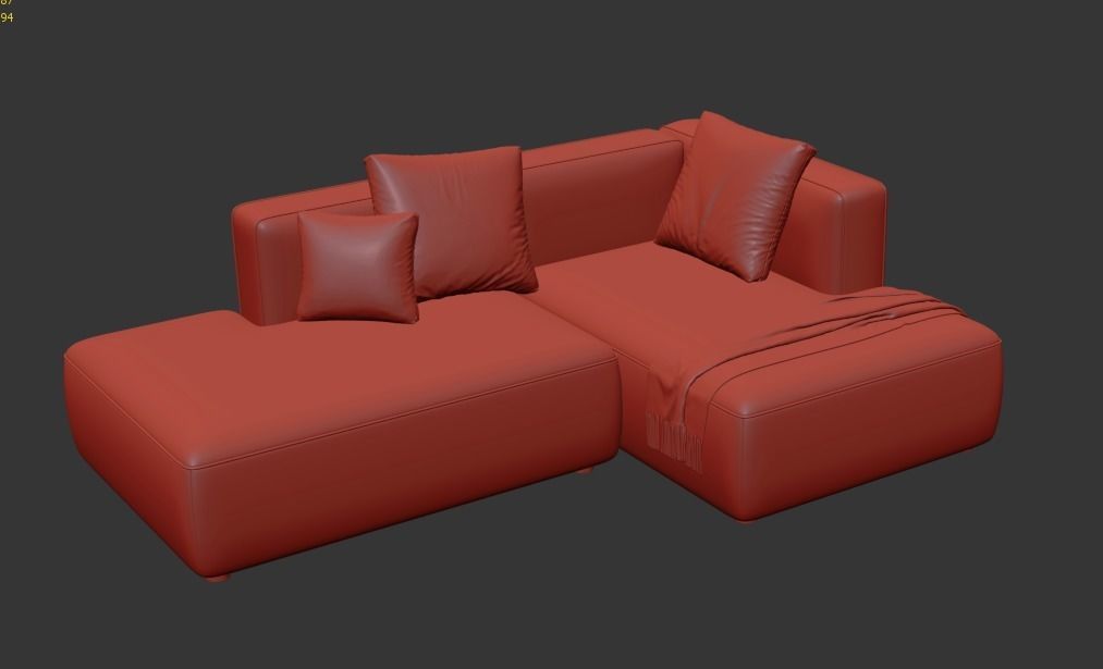 BASECAMP SMALL OPEN END right Modular Sofa by makenordic 3D model_5
