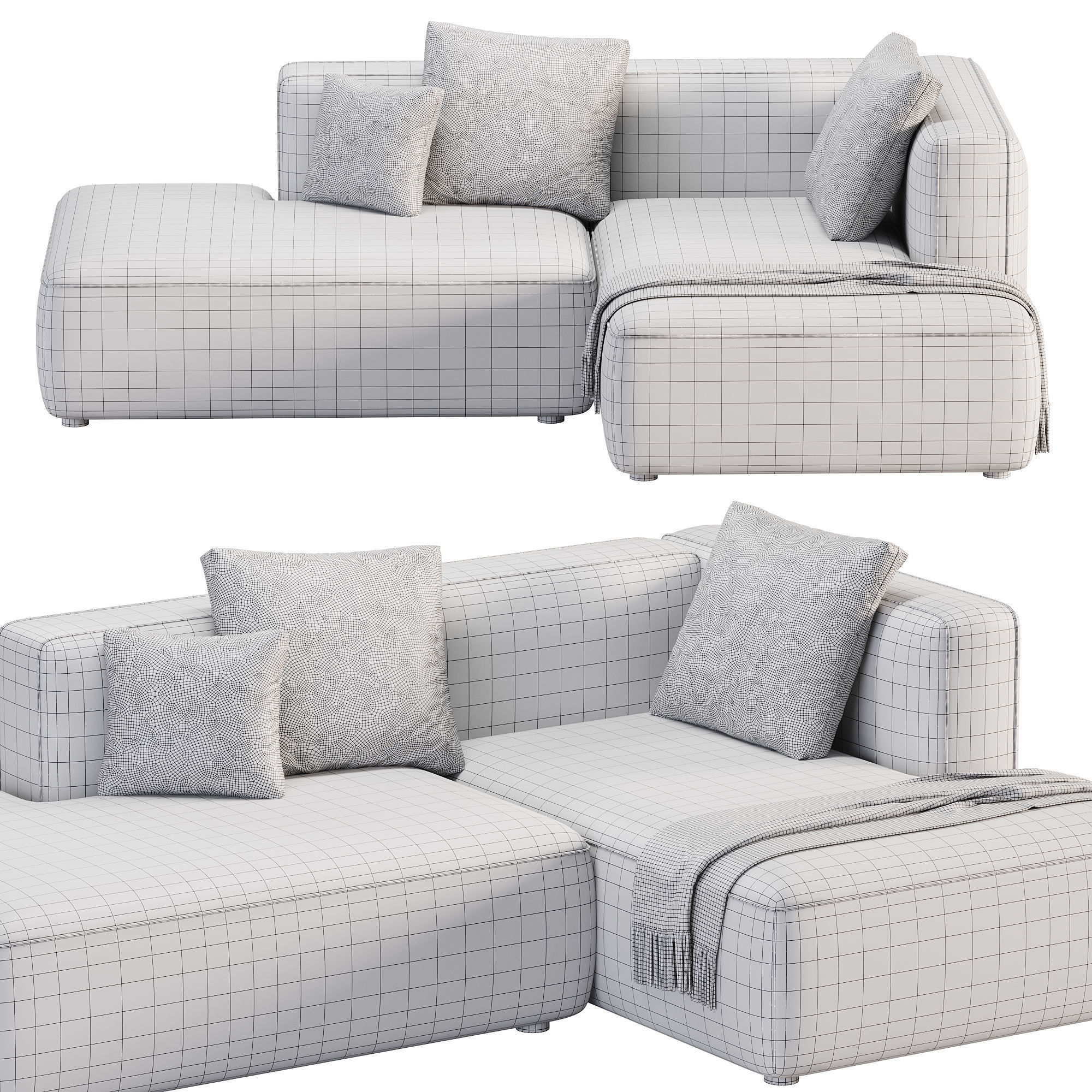 BASECAMP SMALL OPEN END right Modular Sofa by makenordic 3D model_4