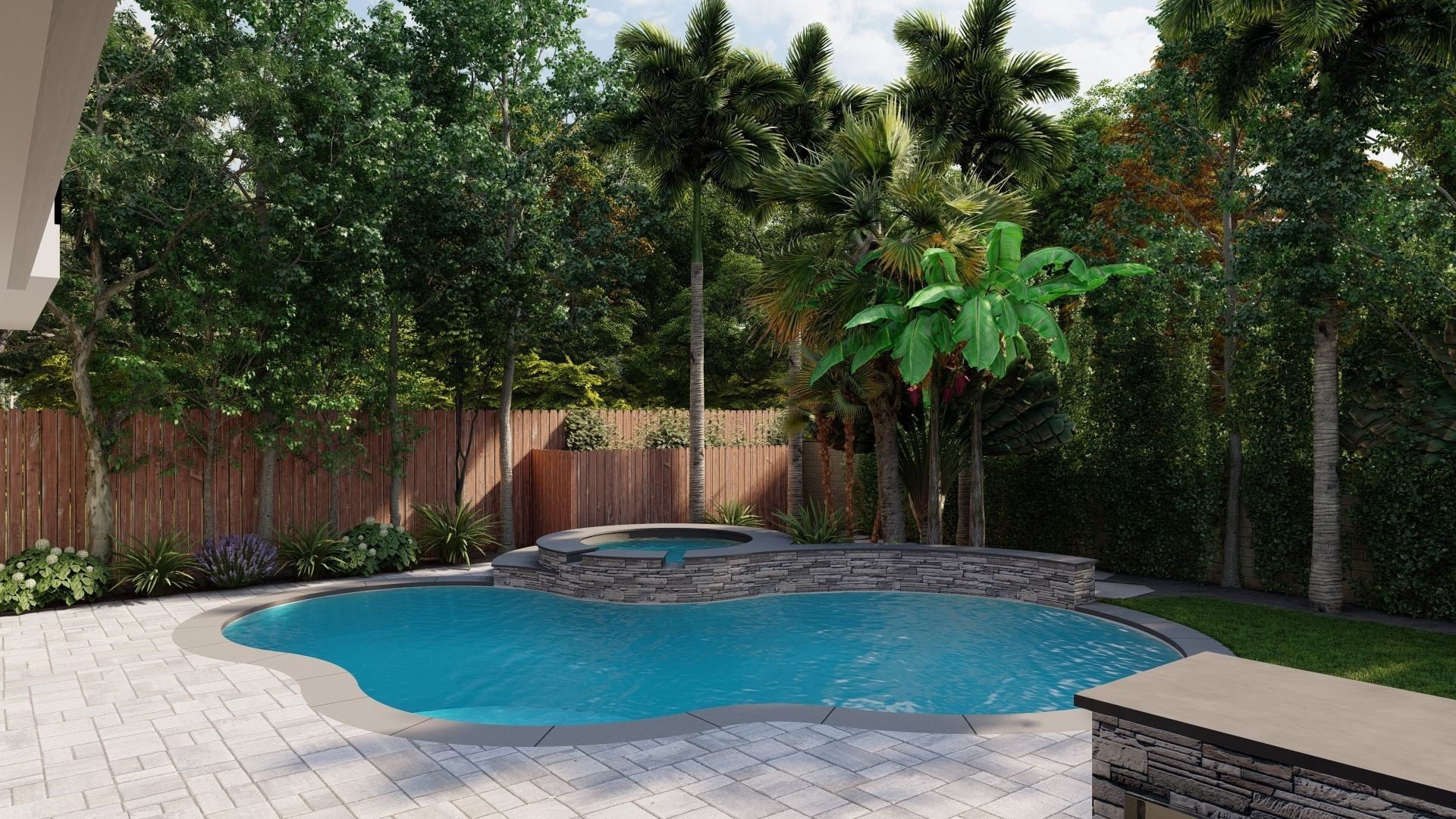 3D Exterior Scene 3D model design garden and landscape 3D model 3D model_4