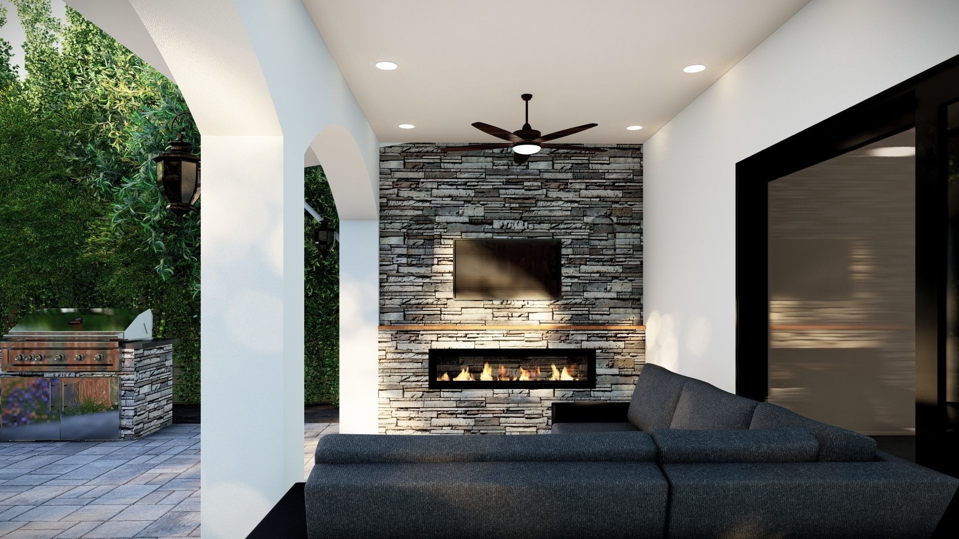 3D Exterior Scene 3D model design garden and landscape 3D model 3D model_1