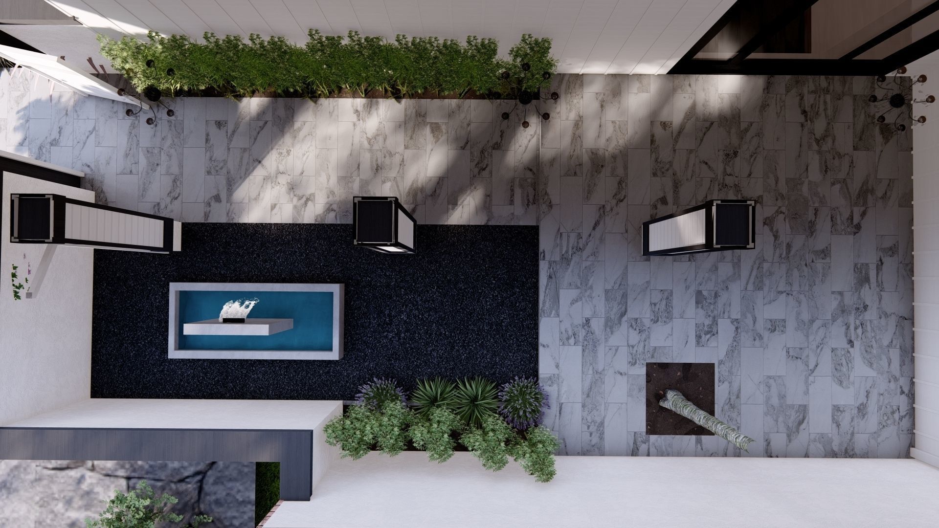 3D Exterior Scene 3D model design garden and landscape 3D 3D model_16