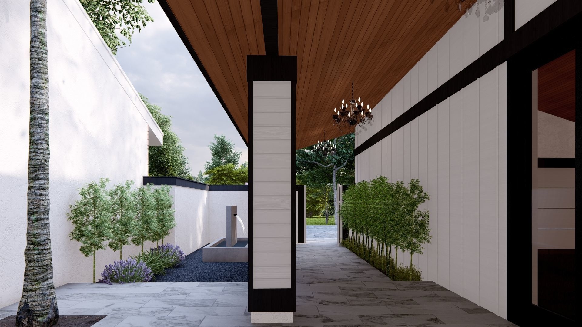 3D Exterior Scene 3D model design garden and landscape 3D 3D model_13