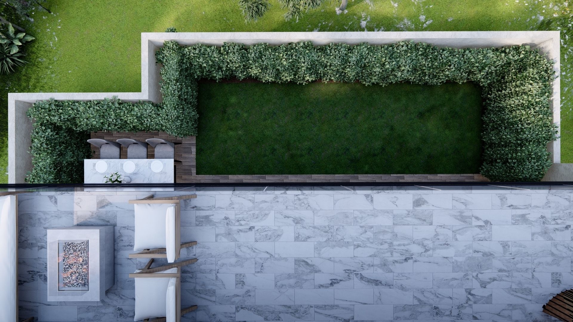 3D Exterior Scene 3D model design garden and landscape 3D 3D model_4