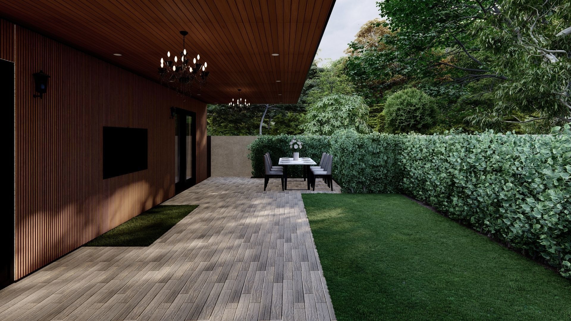 3D Exterior Scene 3D model design garden and landscape 3D 3D model_8