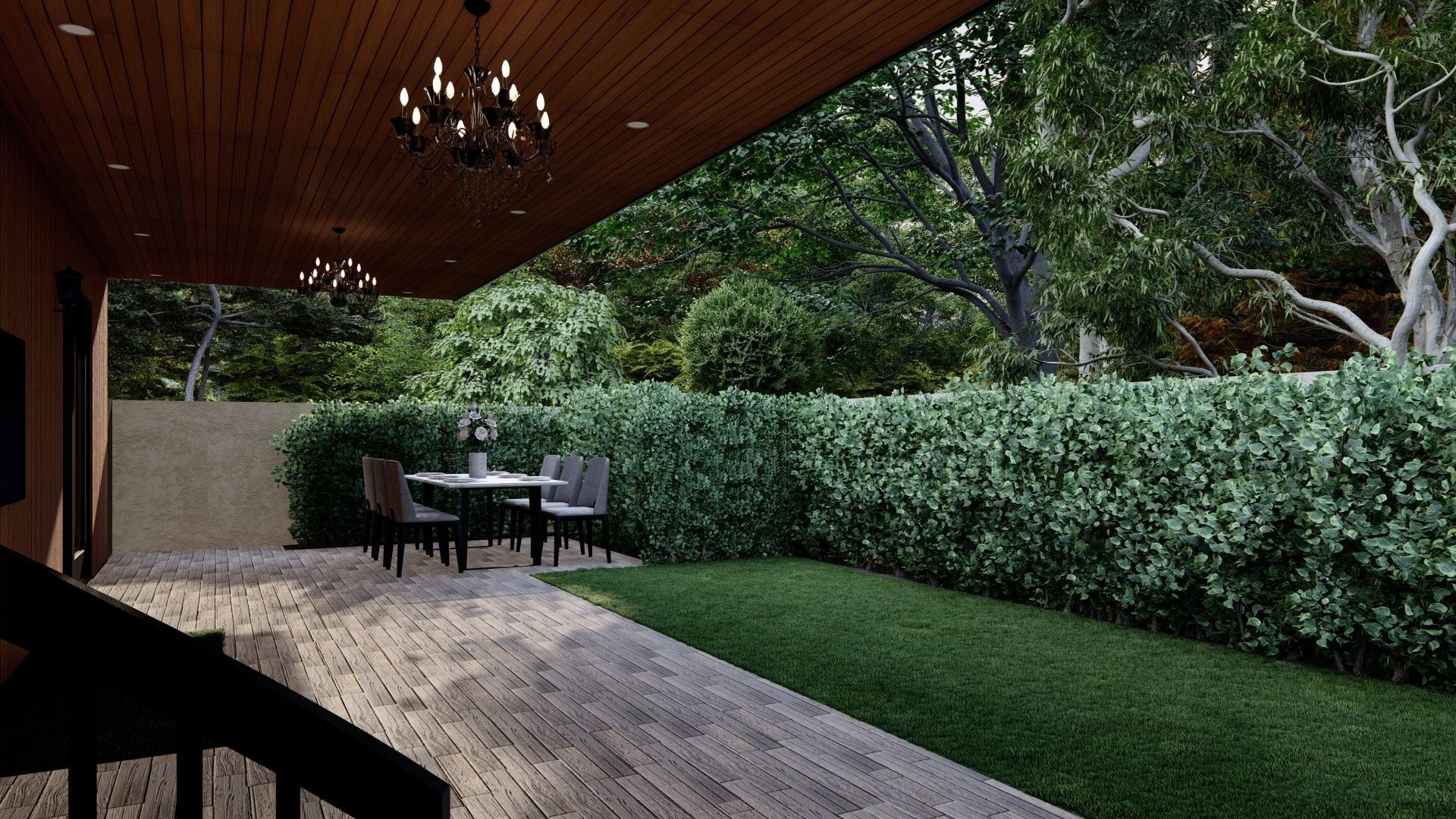 3D Exterior Scene 3D model design garden and landscape 3D 3D model_1