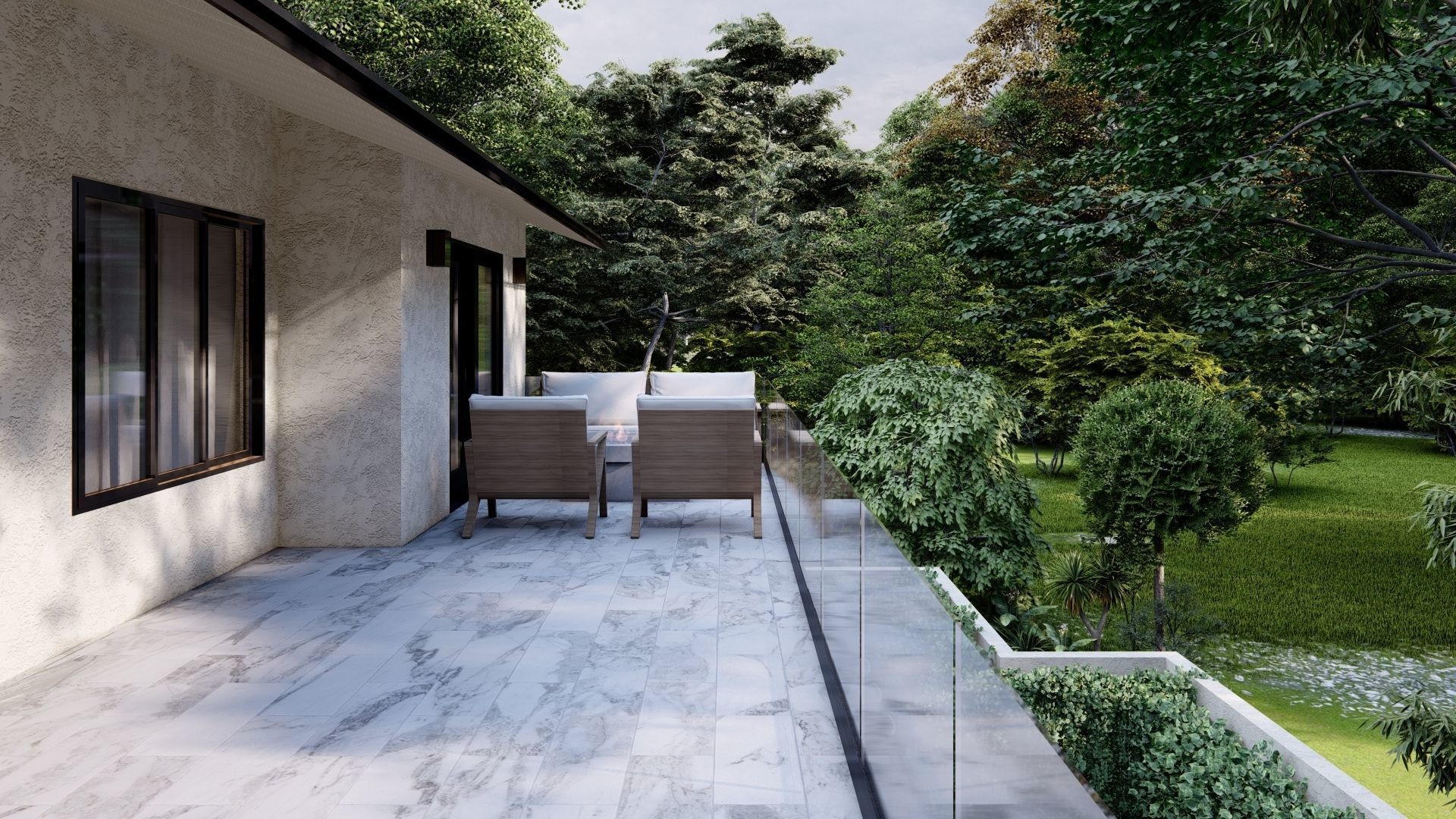 3D Exterior Scene 3D model design garden and landscape 3D 3D model_2