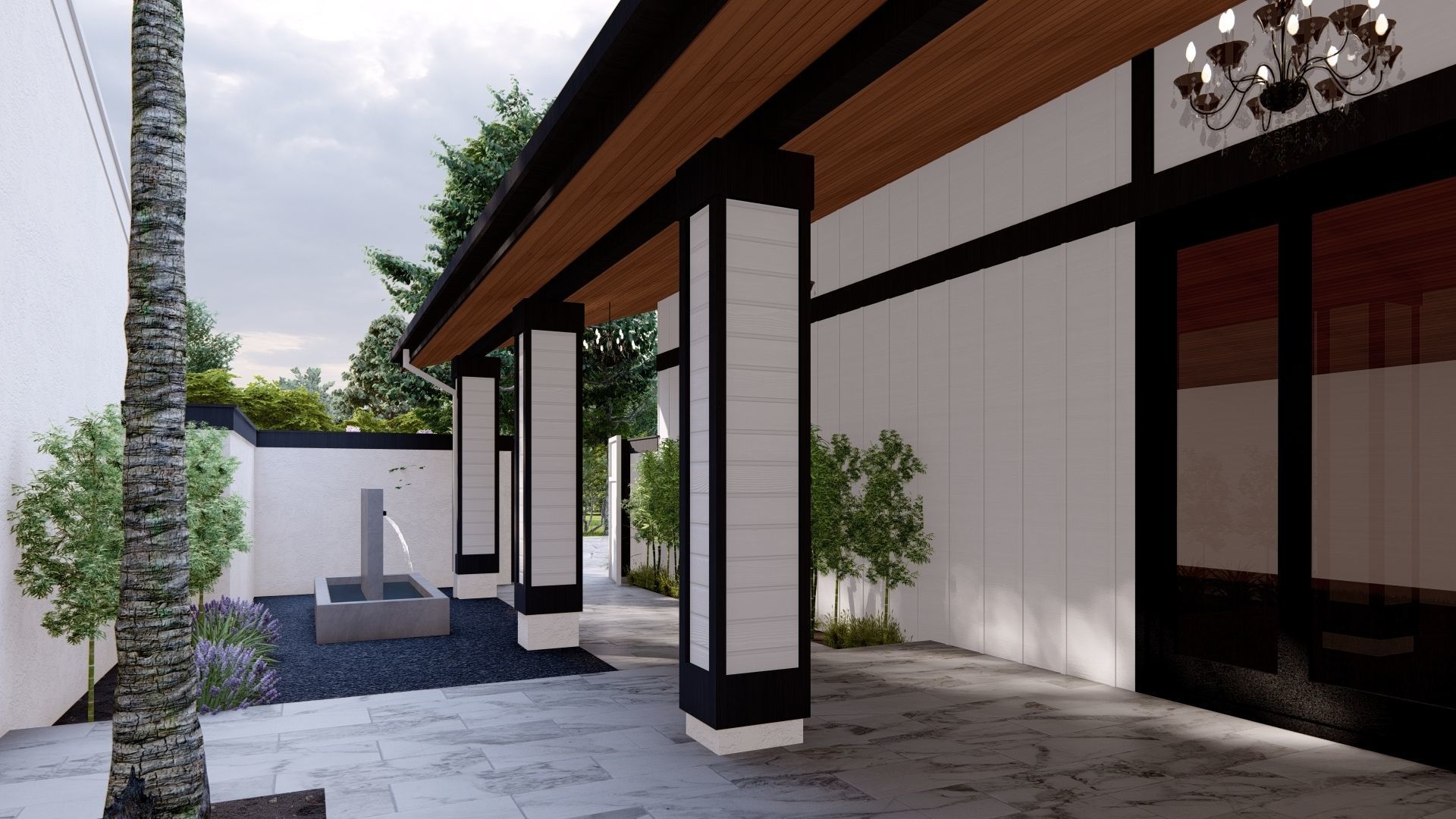 3D Exterior Scene 3D model design garden and landscape 3D 3D model_11