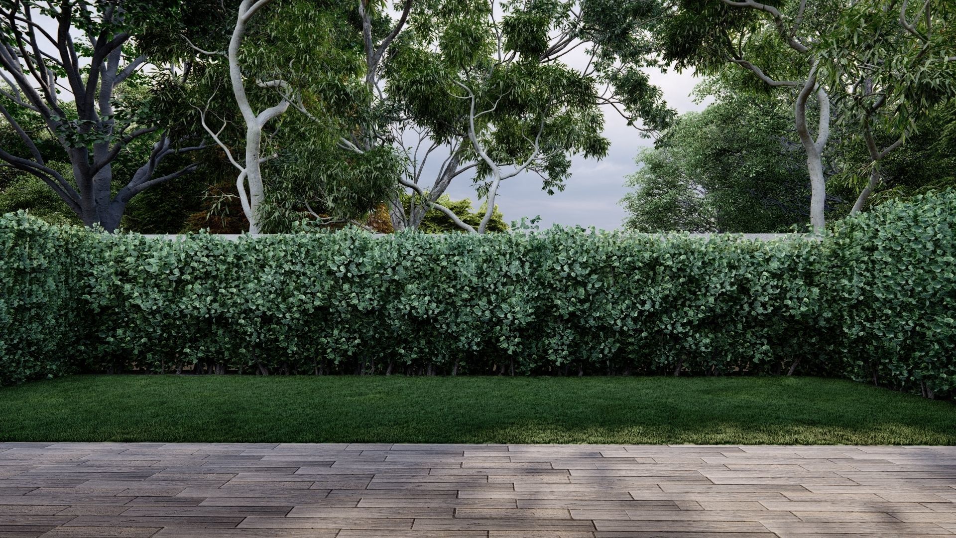 3D Exterior Scene 3D model design garden and landscape 3D 3D model_6